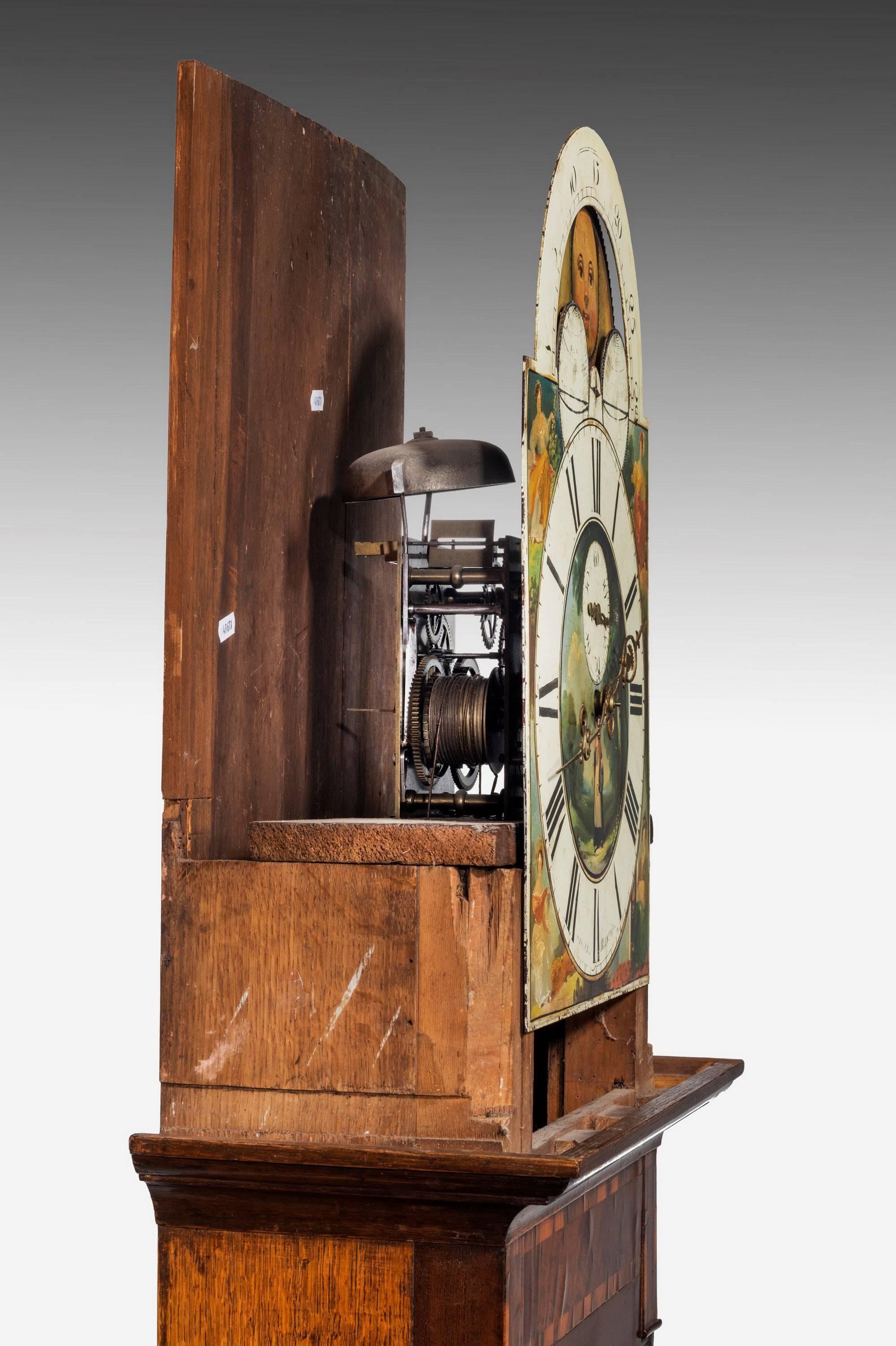 Early 19th Century Oak and Mahogany Longcase Clock 1