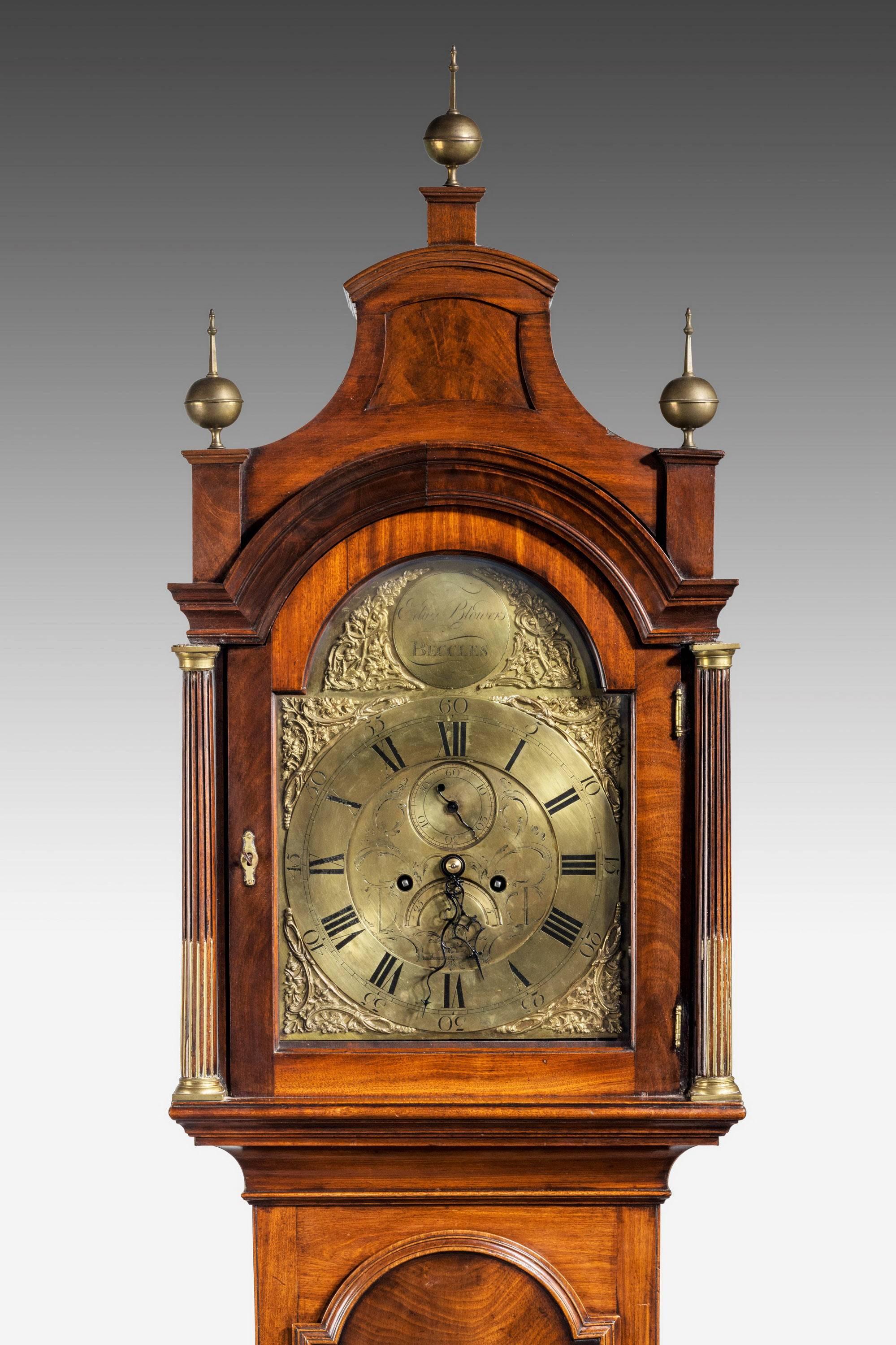 English George III Period Mahogany Longcase Clock by Edward Blower of Beccles