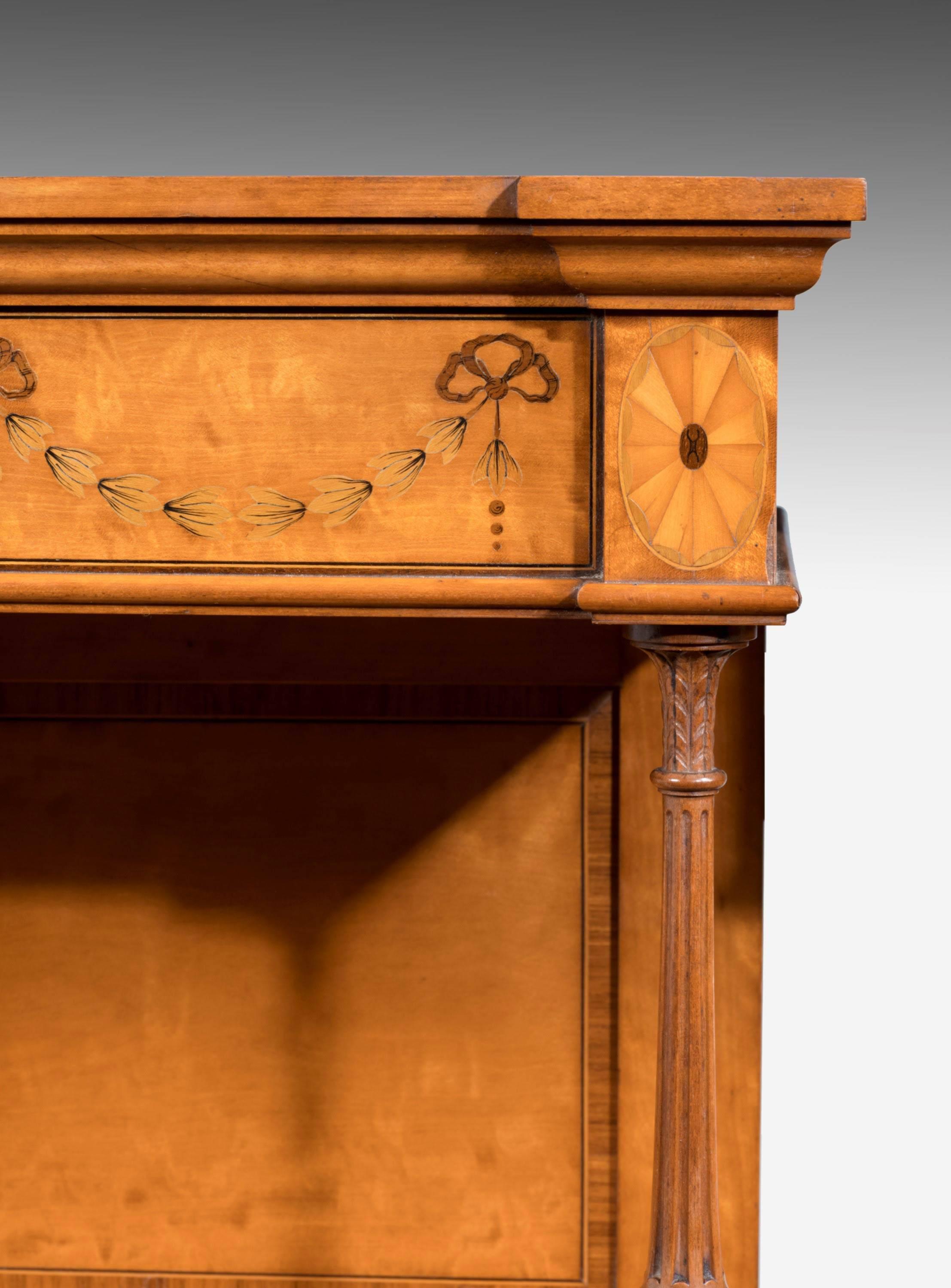 Pair of Late 19th Century Satinwood and Marquetry Hanging Shelves 1