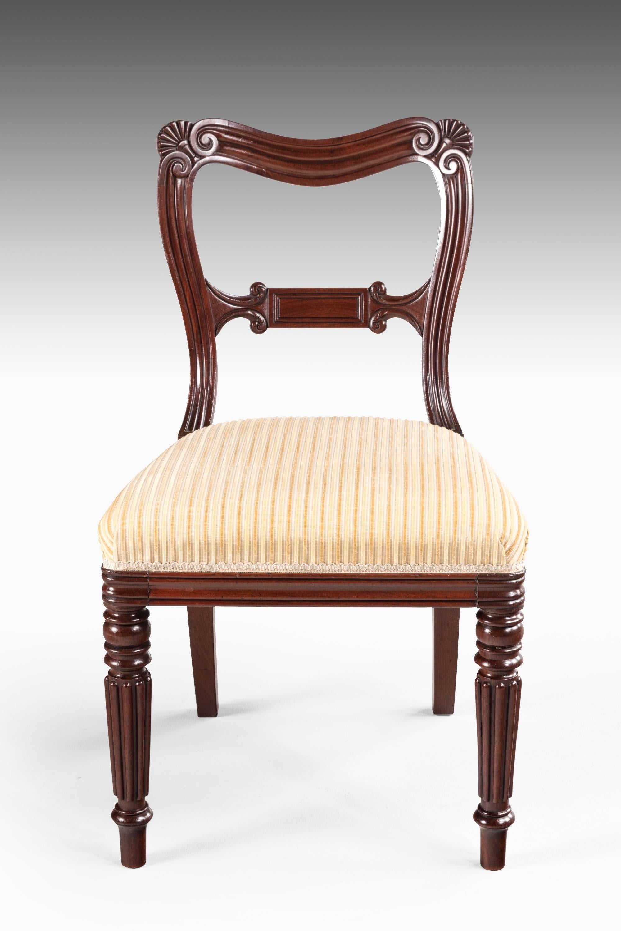 English Set of 12 Late Regency Period Mahogany Chairs