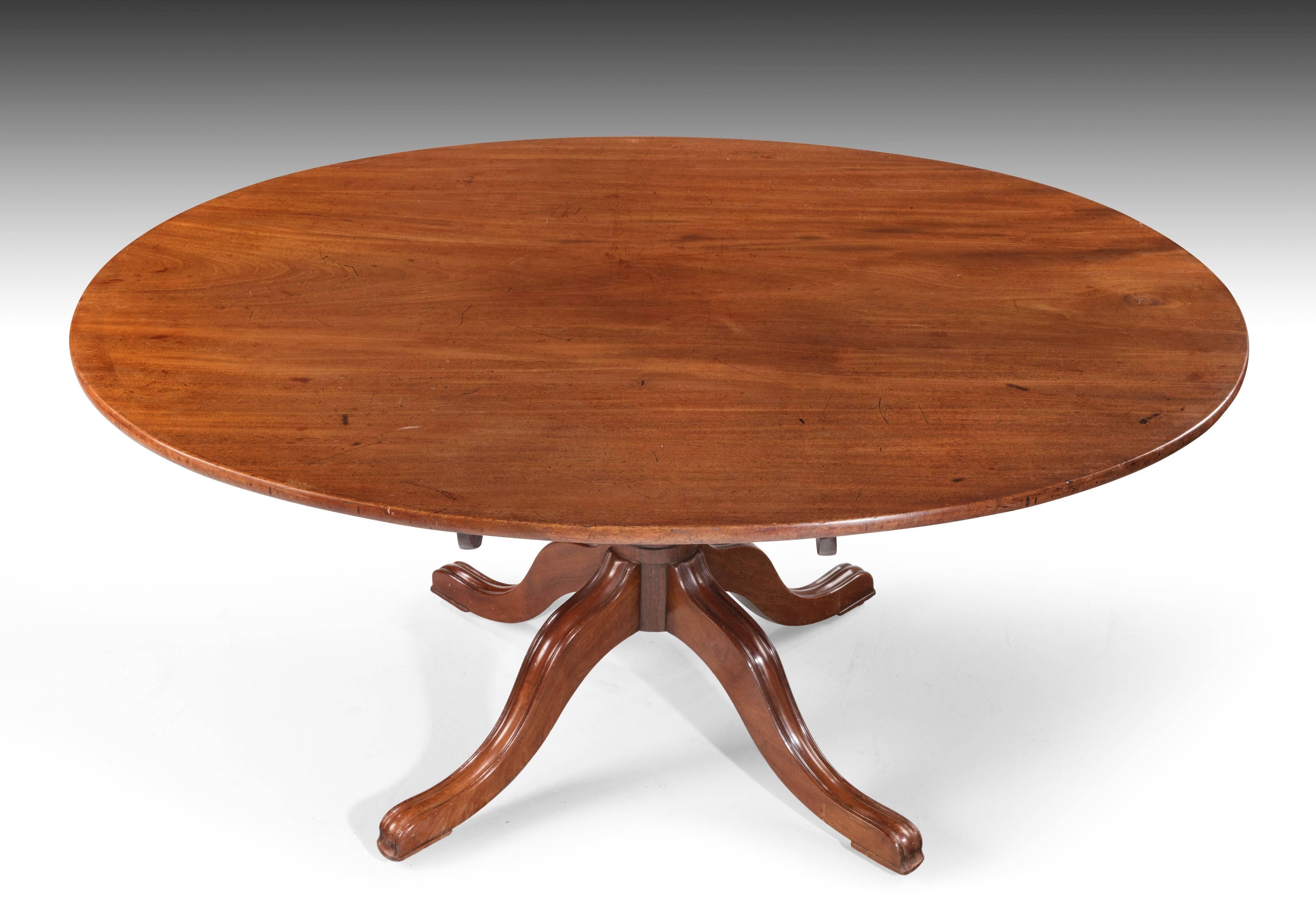 English George III Period Oval Mahogany Dining Table