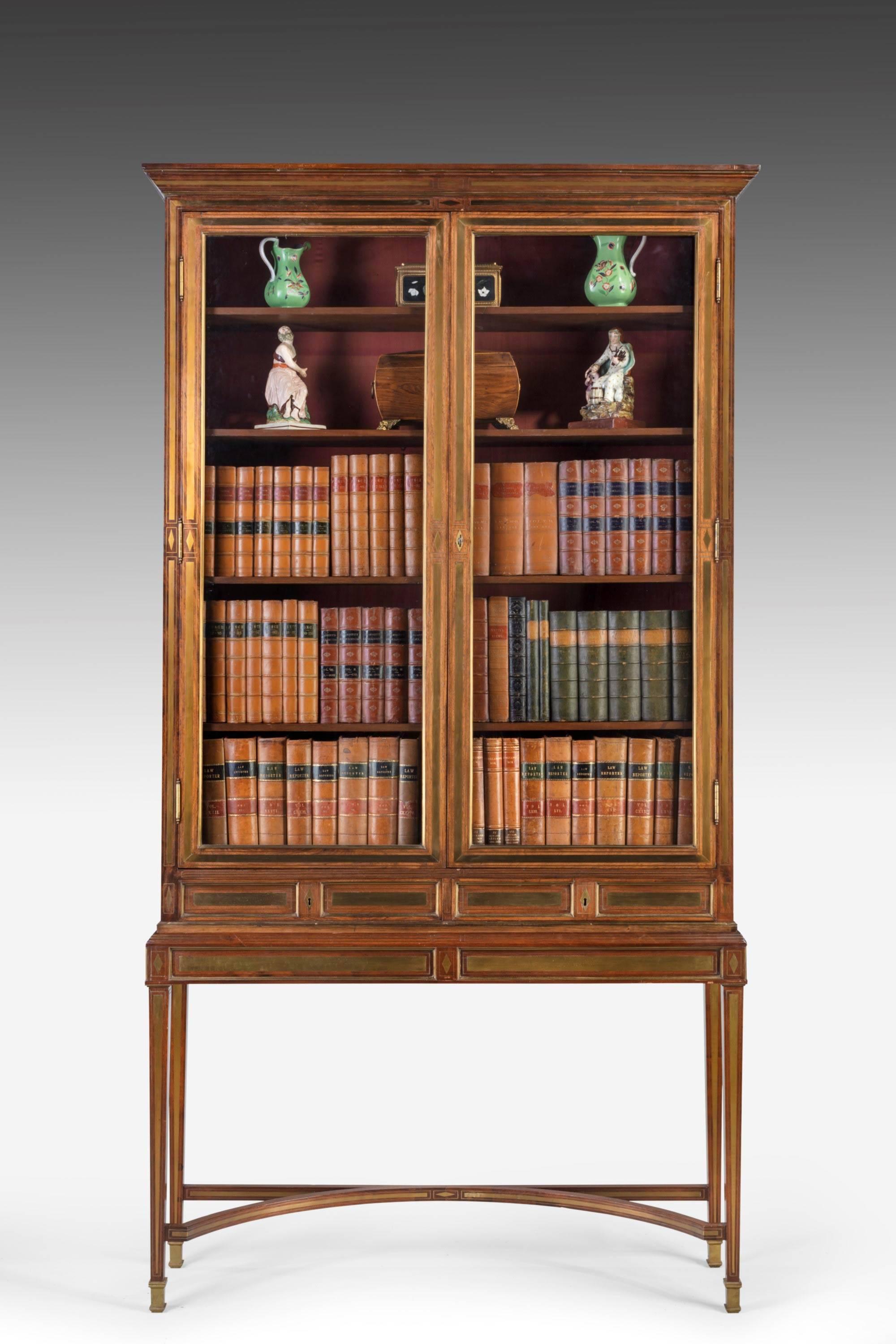 Wood Pair of 20th Century Inlaid Russian Display Cabinets