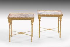 Pair of Early 20th Century Gilt Metal and Marble Low Side Tables