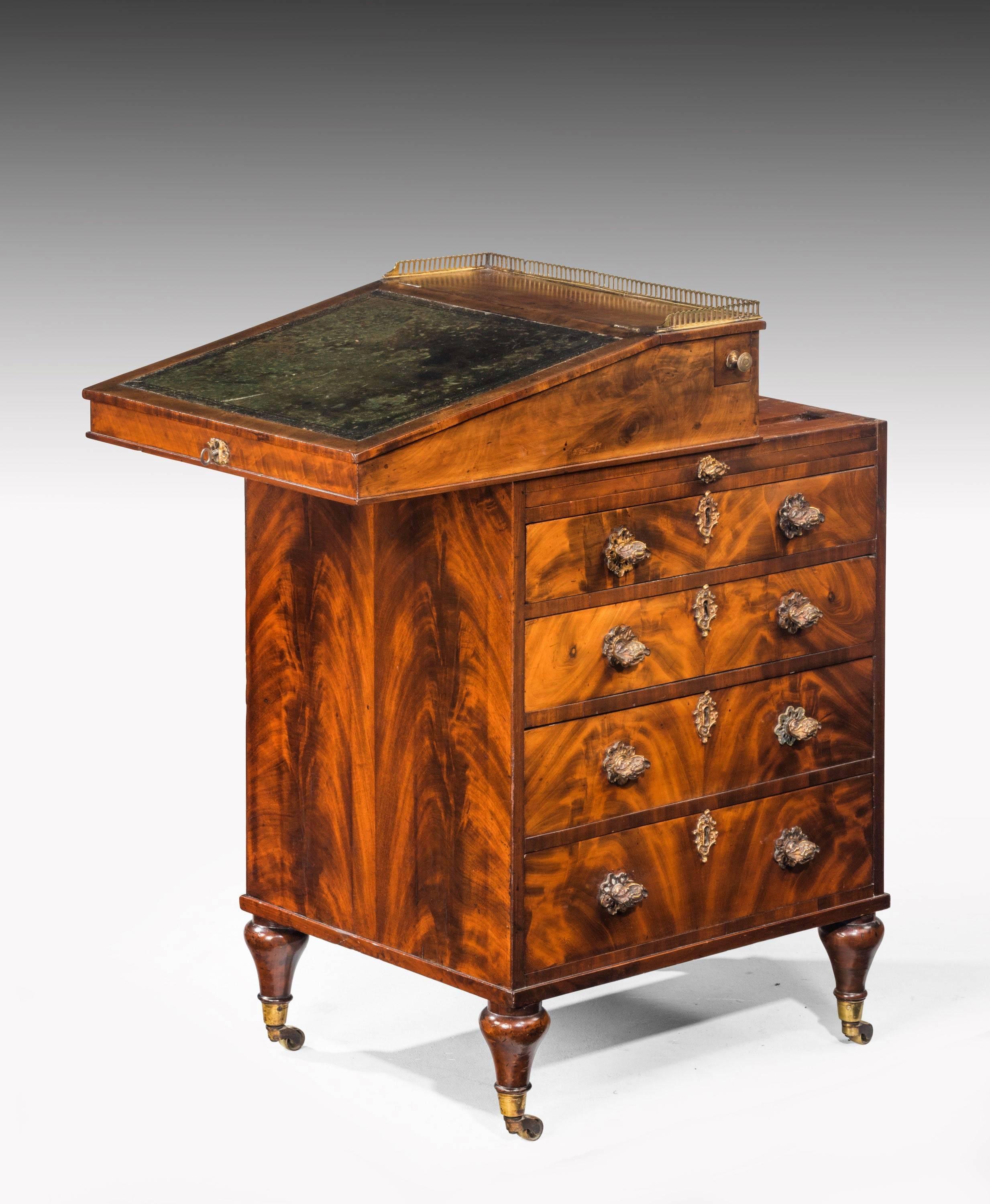 19th Century Regency Period Mahogany Davenport Desk of Quite Exceptional Quality