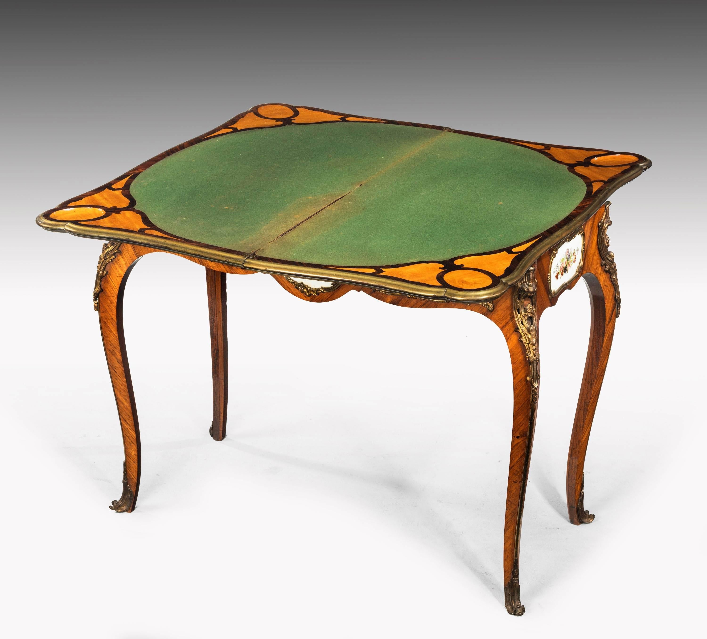 Late 19th Century Kingwood Games Table Incorporating Beautifully Painted Panels 1
