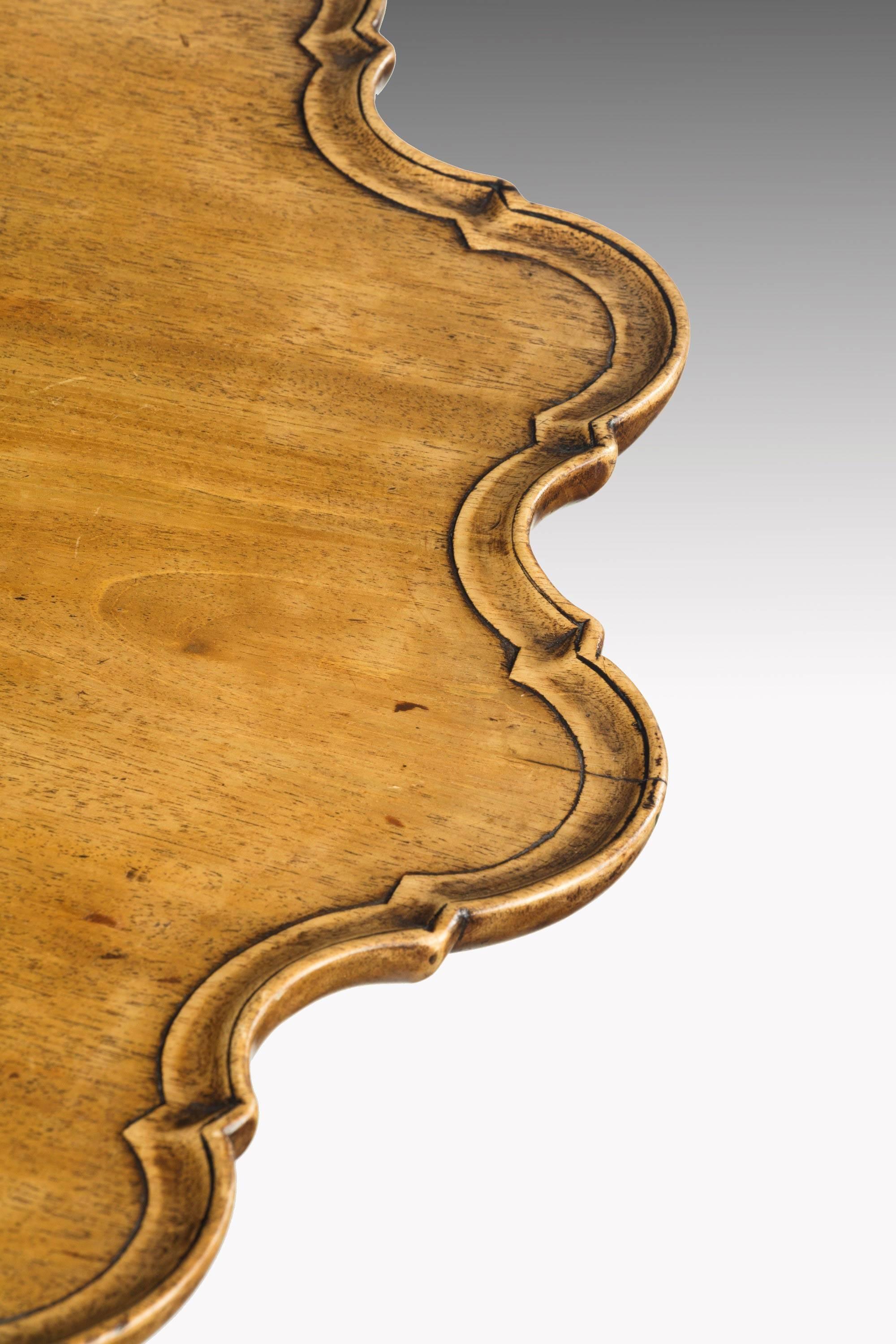English Mid-18th Century Design Mahogany Shaped Tilt Table