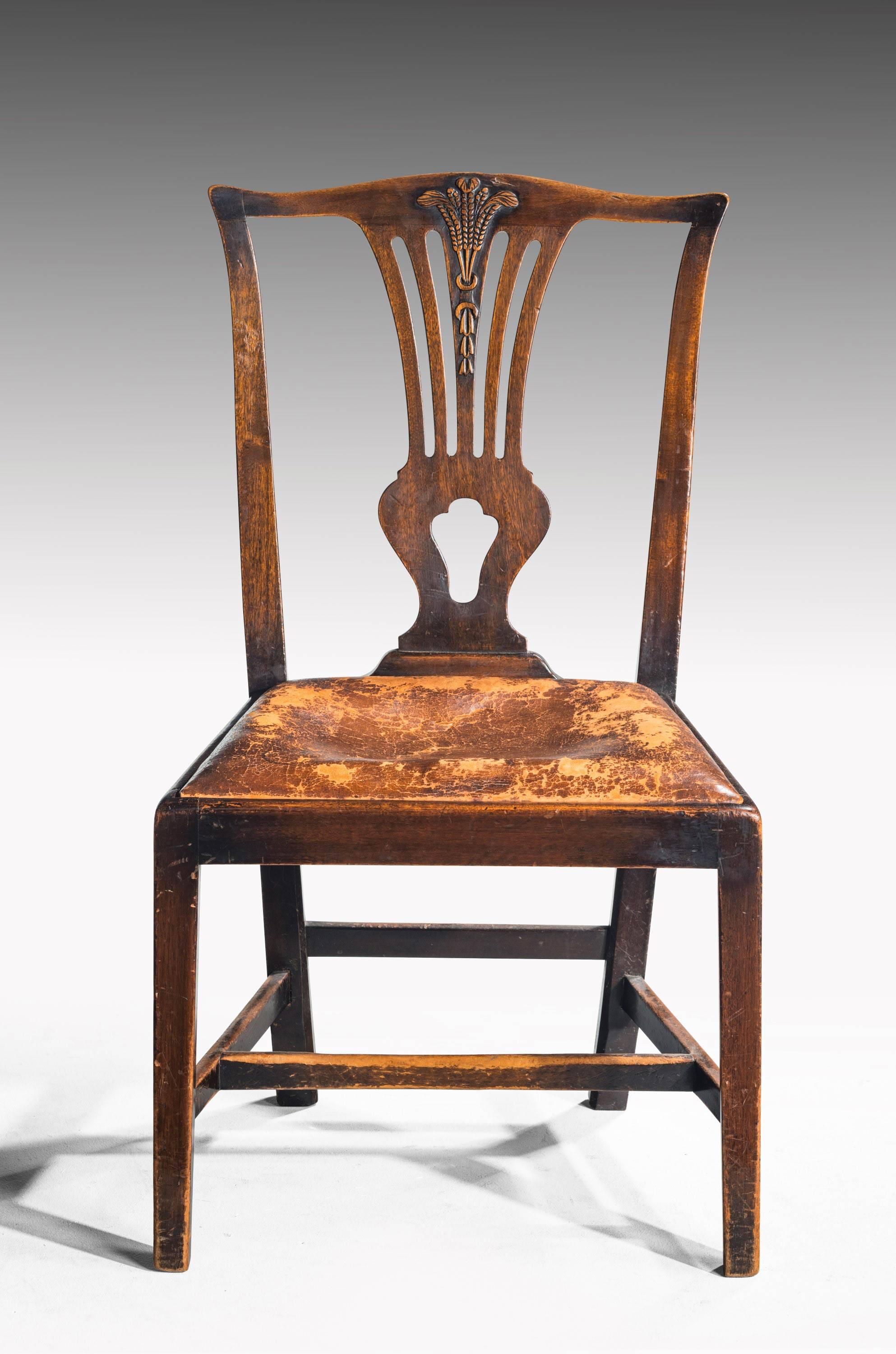 Set of Five George III Mahogany Dining Chairs In Good Condition In Peterborough, Northamptonshire