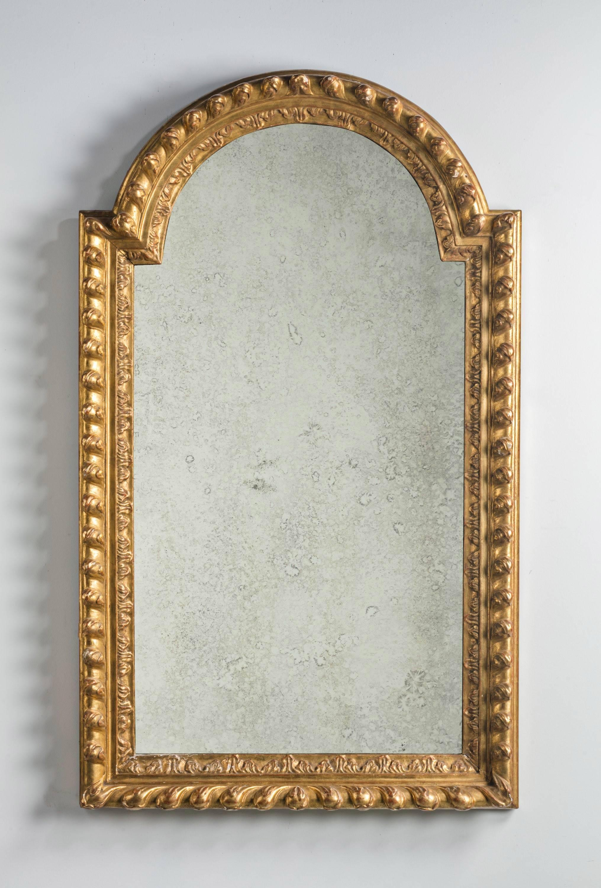 Pair of Mid-19th Century Giltwood and Gesso Mirrors 1