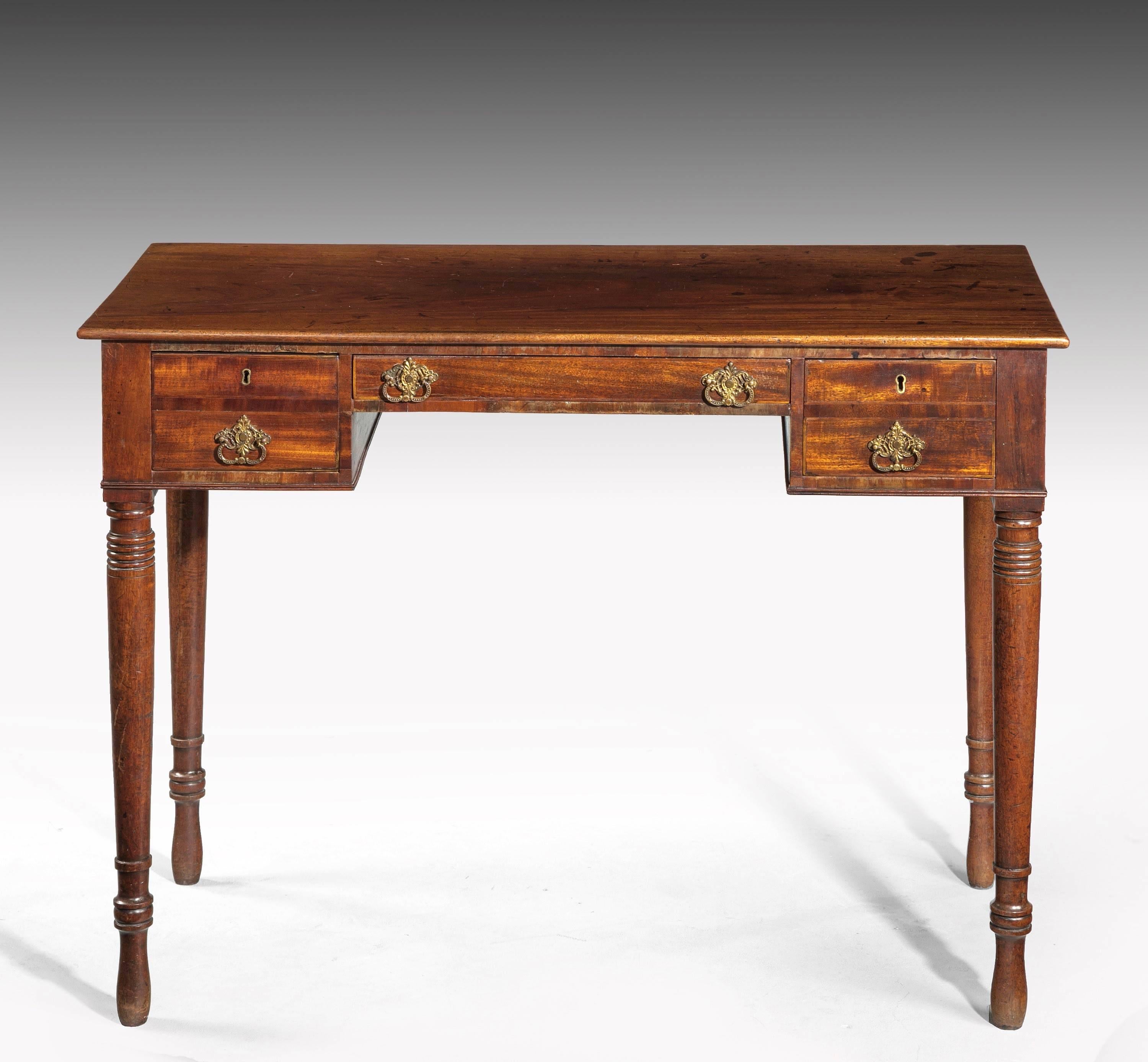 Great Britain (UK) Regency Period Mahogany Writing Table, Incorporating Three Drawers
