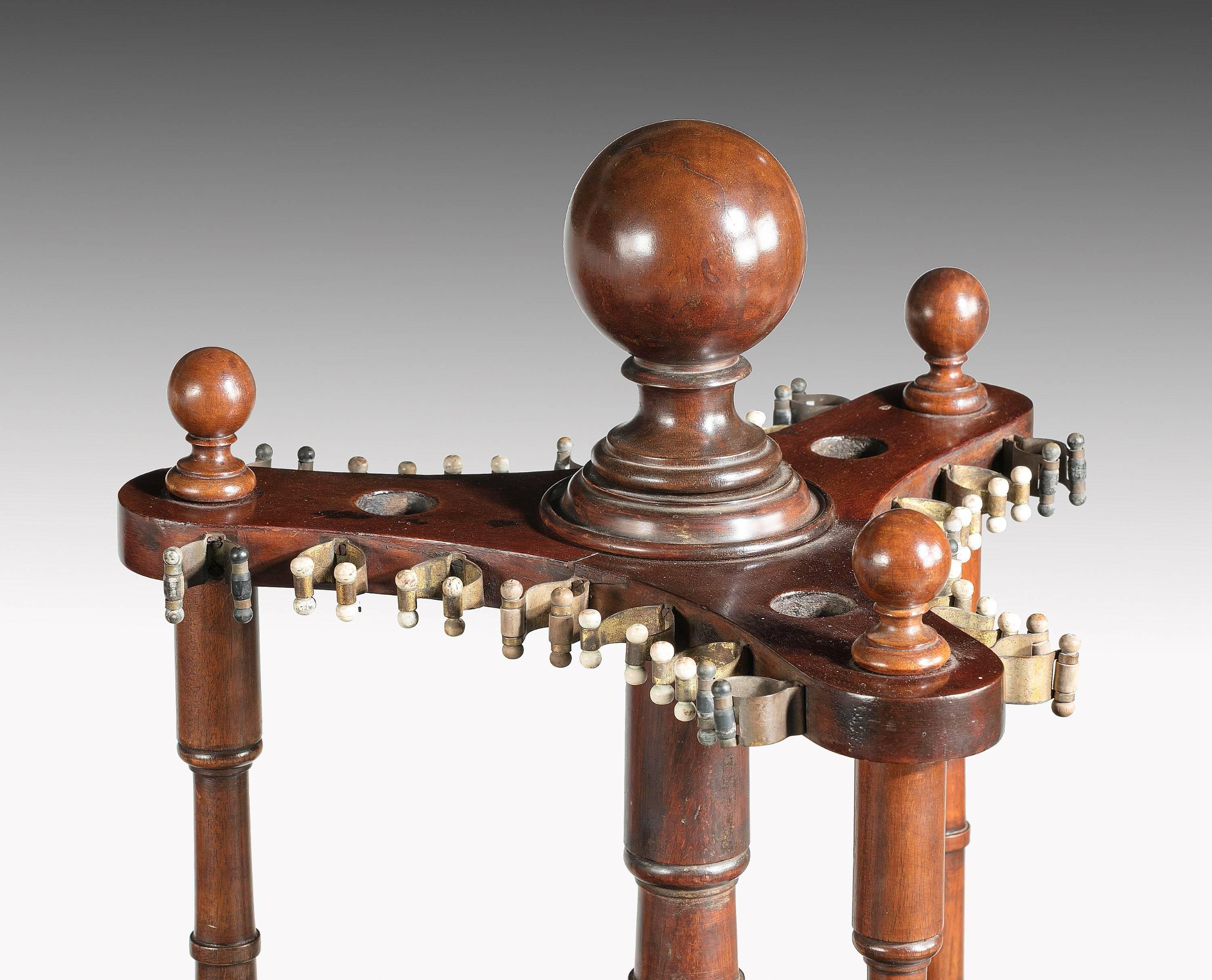 19th Century Pair of 19th century mahogany snooker or pool cue holders