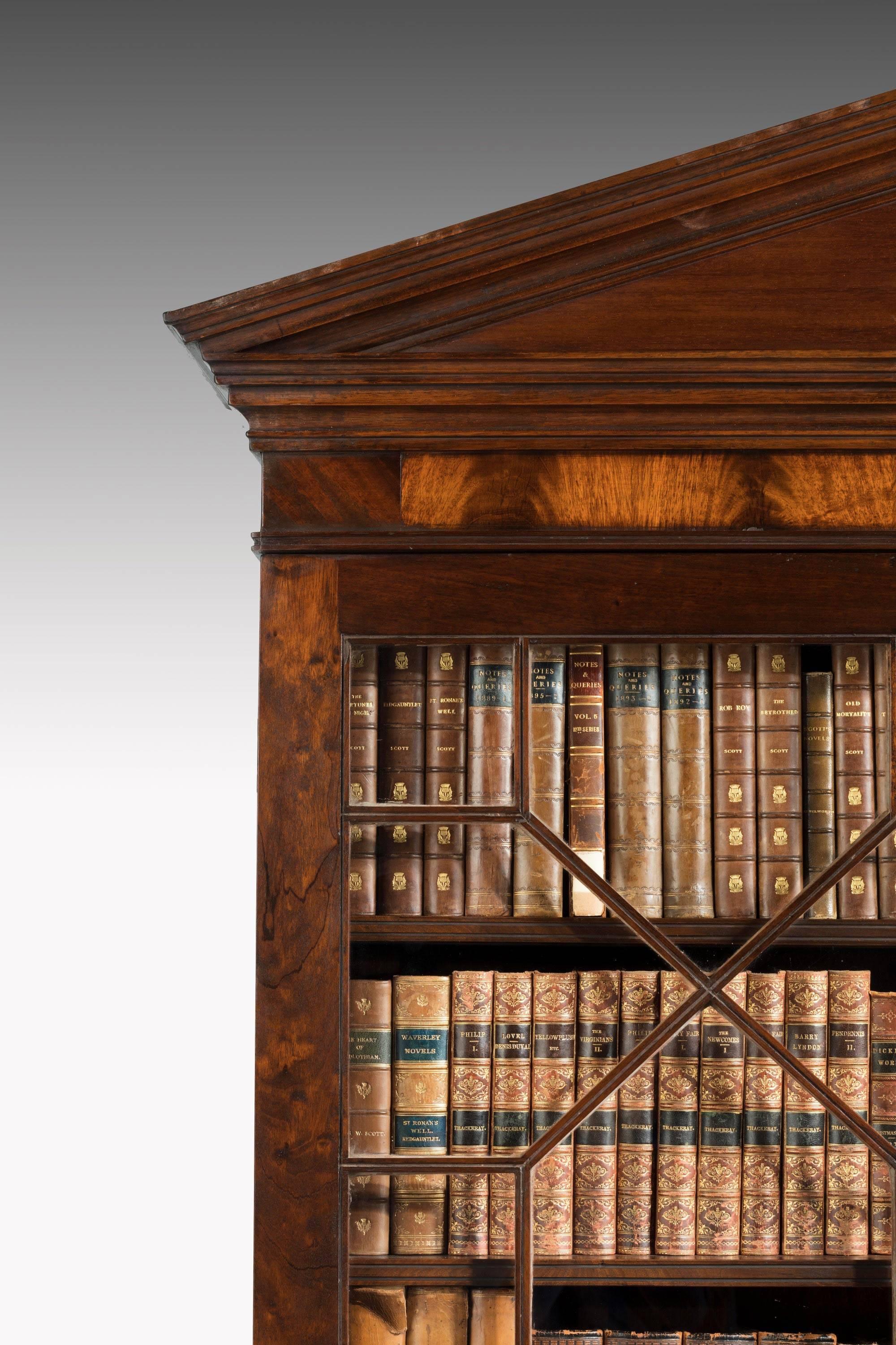 18th Century Chippendale period mahogany secretaire bookcase with well fitted interior For Sale