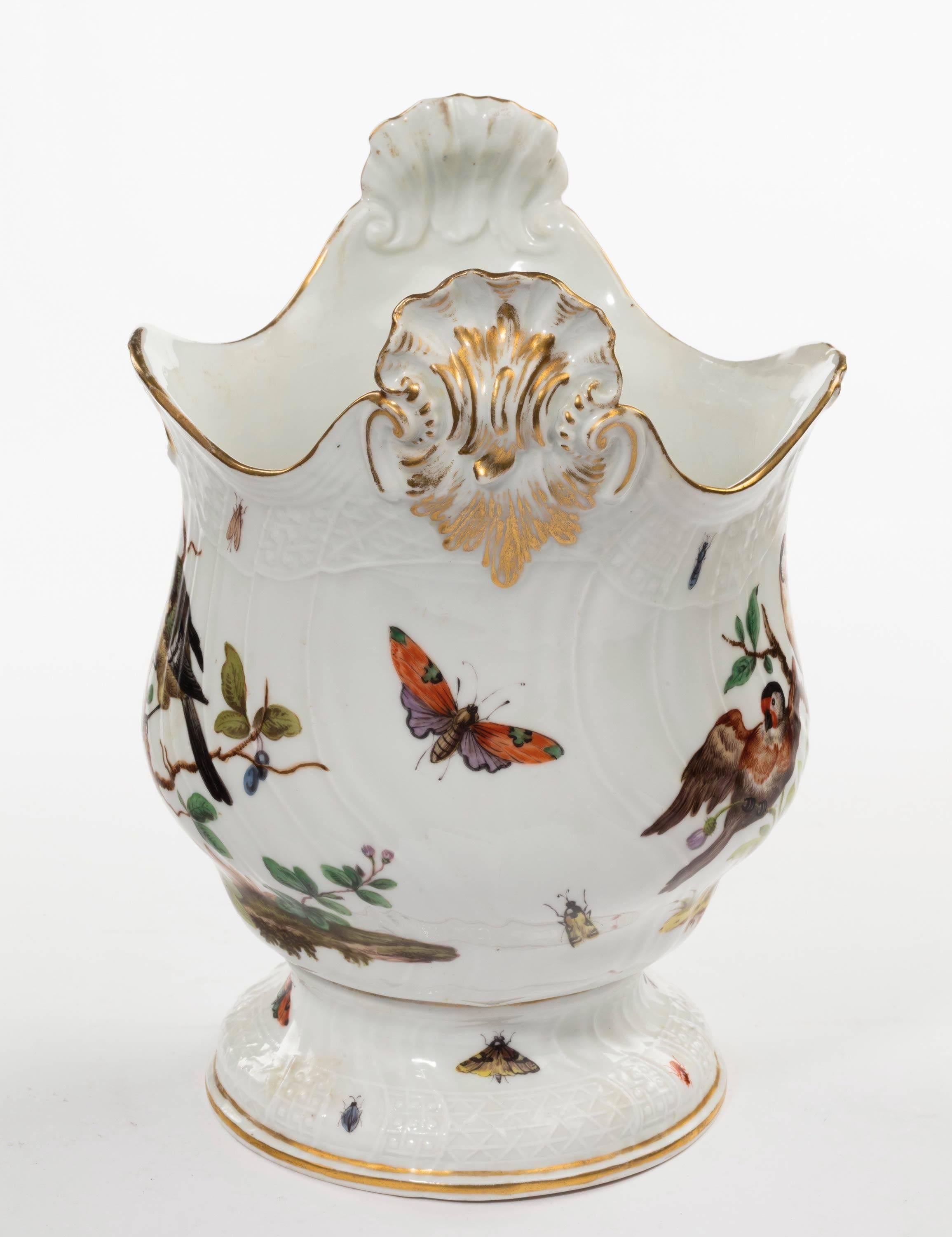 English Late 19th Century Meissen Ice Pale on Shaped Foot