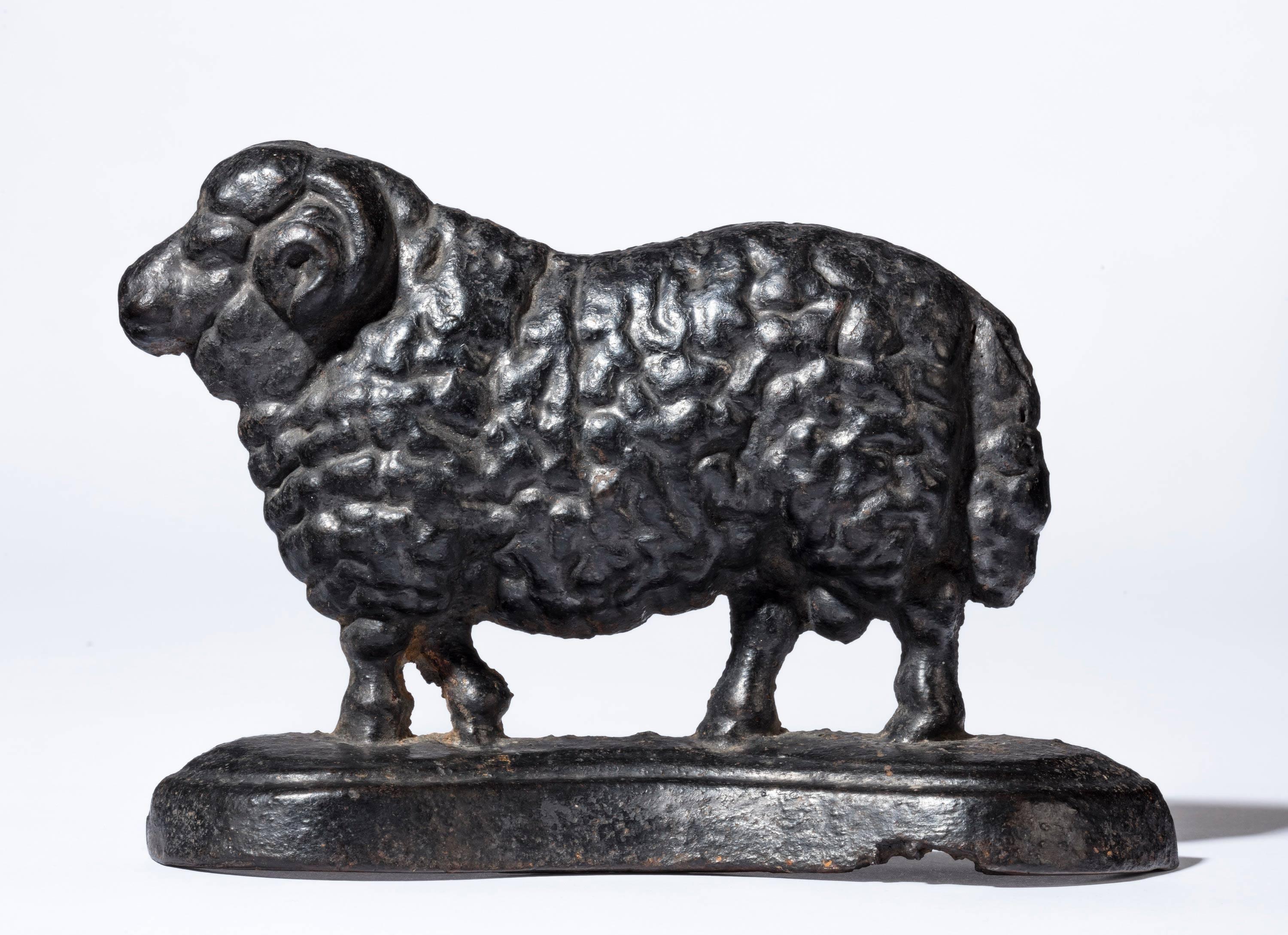 Mid-19th Century Cast Iron Door Stop in the Form of a Ram In Excellent Condition In Peterborough, Northamptonshire