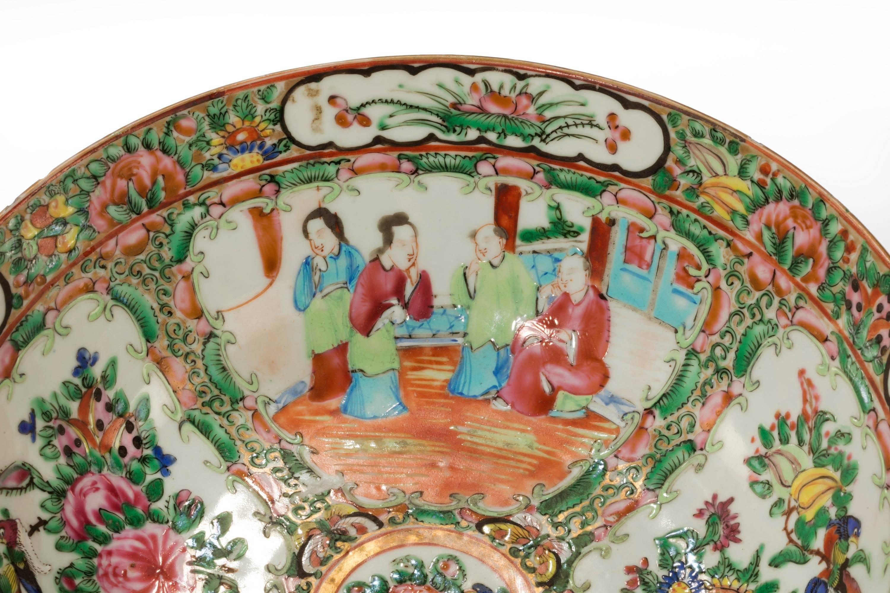 Chinese late 19th century Cantonese enamelled porcelain bowl