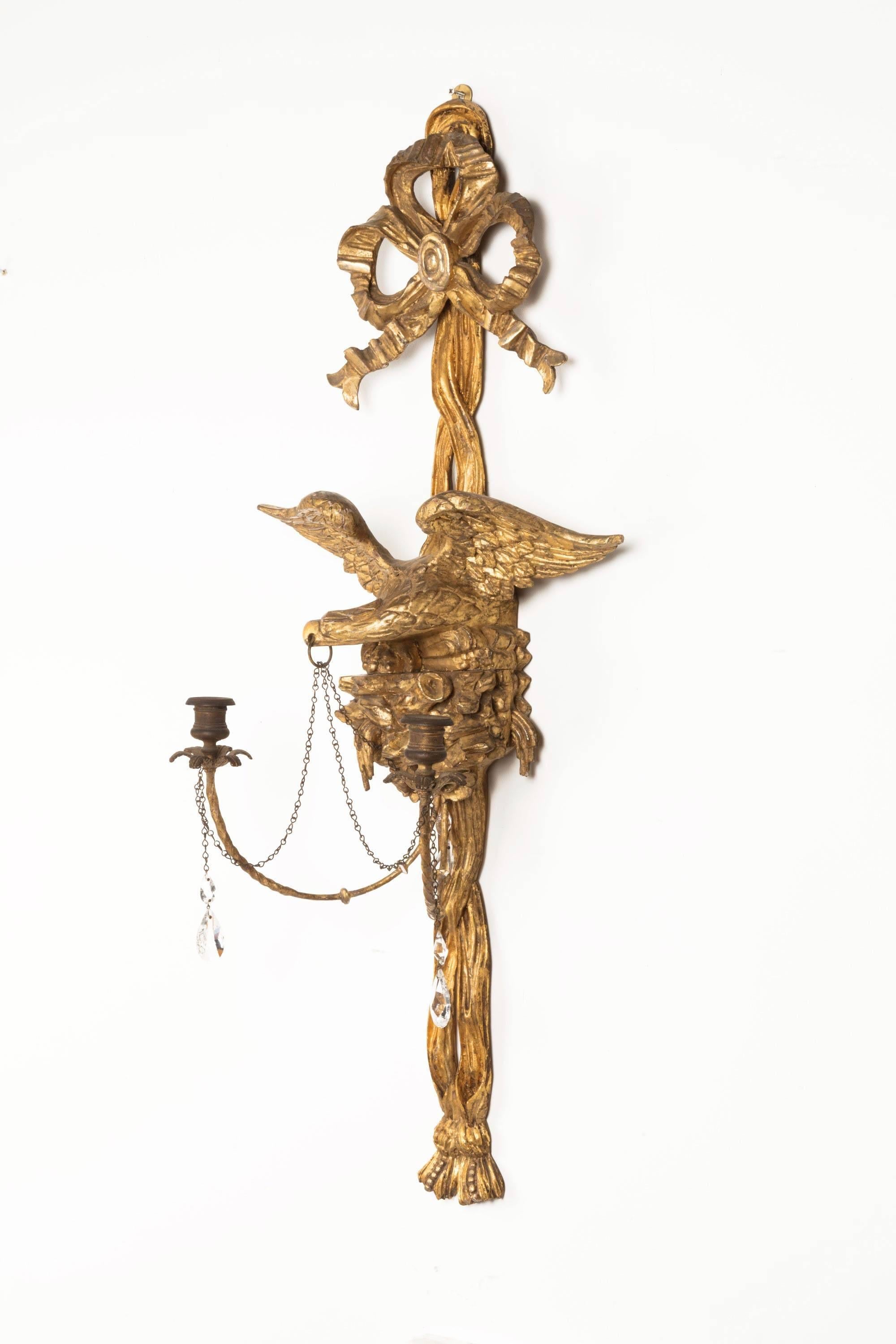 Pair of Regency Period Wall Lights the Eagle In-Flight 3