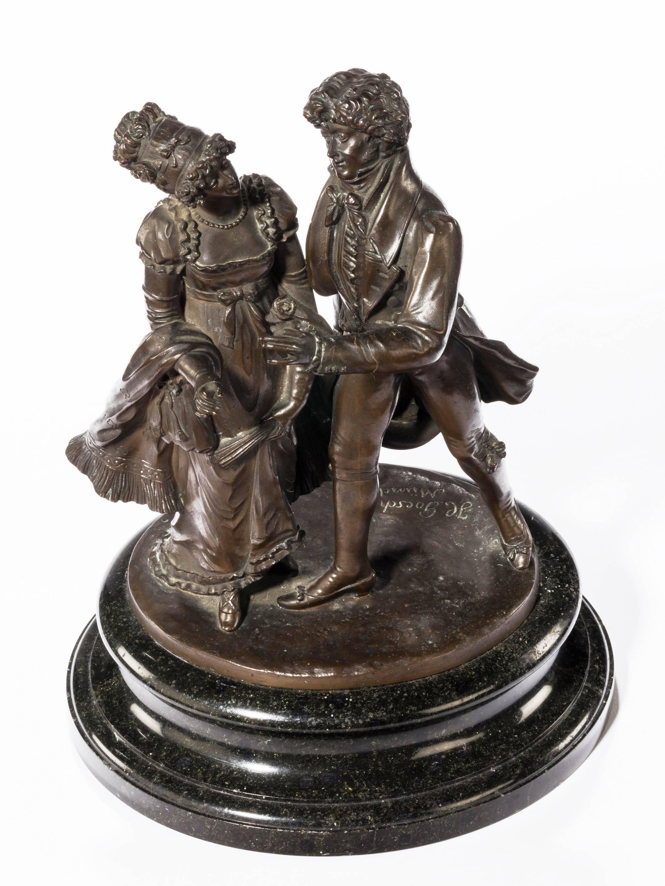 Pair of Late 19th Century German Bronze Figures Signed H. Goeschl München In Excellent Condition In Peterborough, Northamptonshire