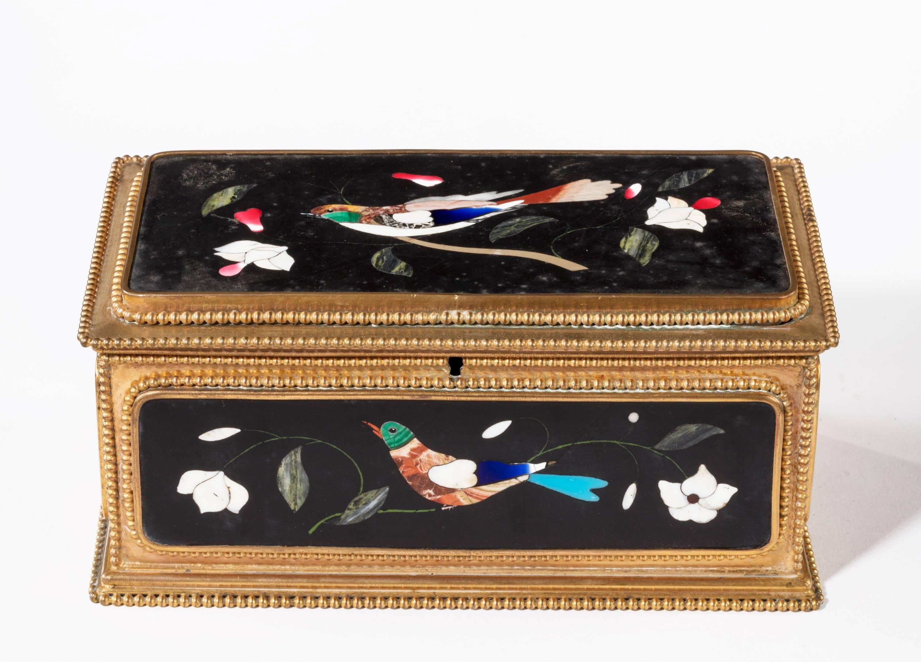 Late 19th Century Italian Pietra Dura Casket For Sale 2