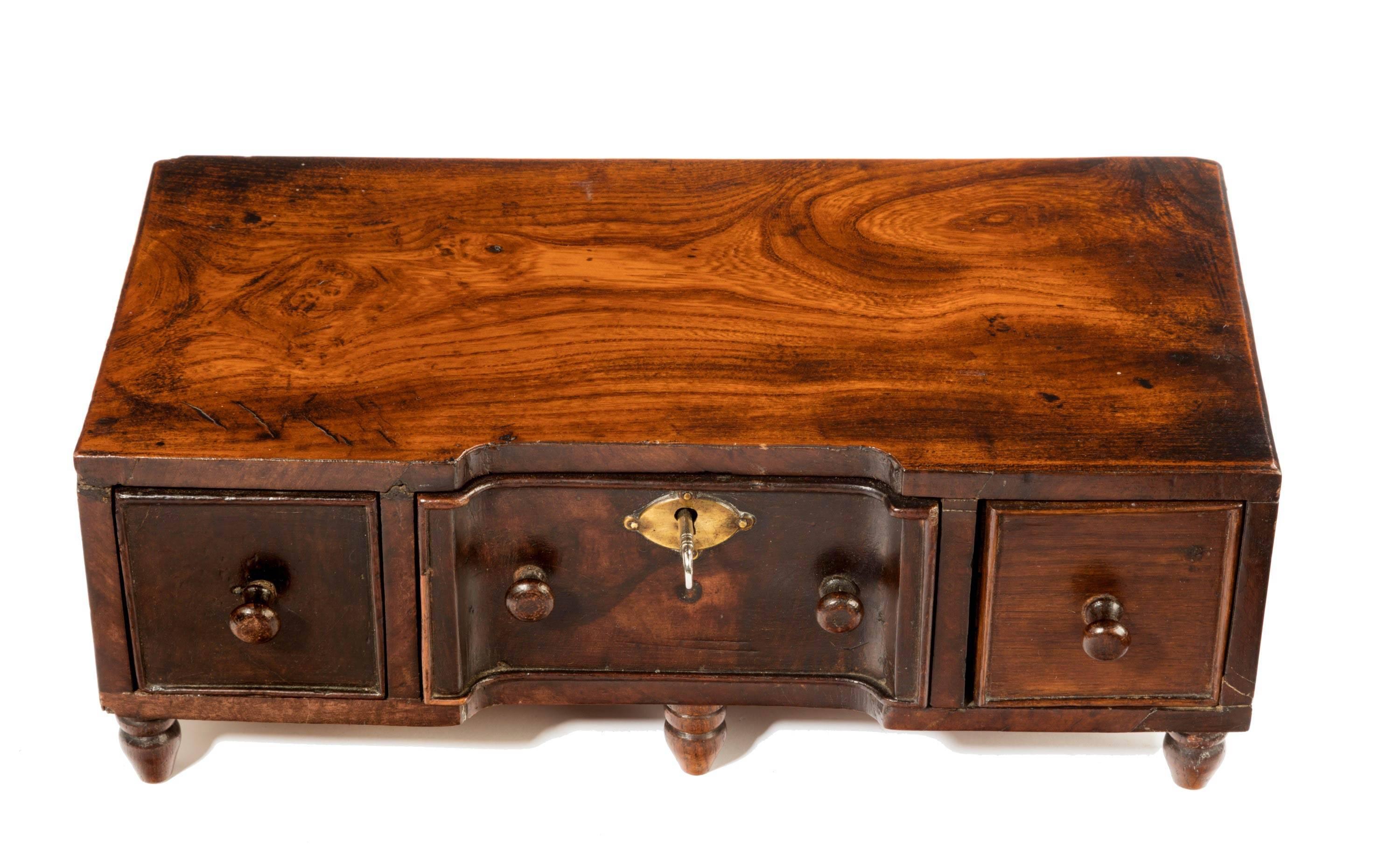 English George III Period Elm Miniature Table Chest