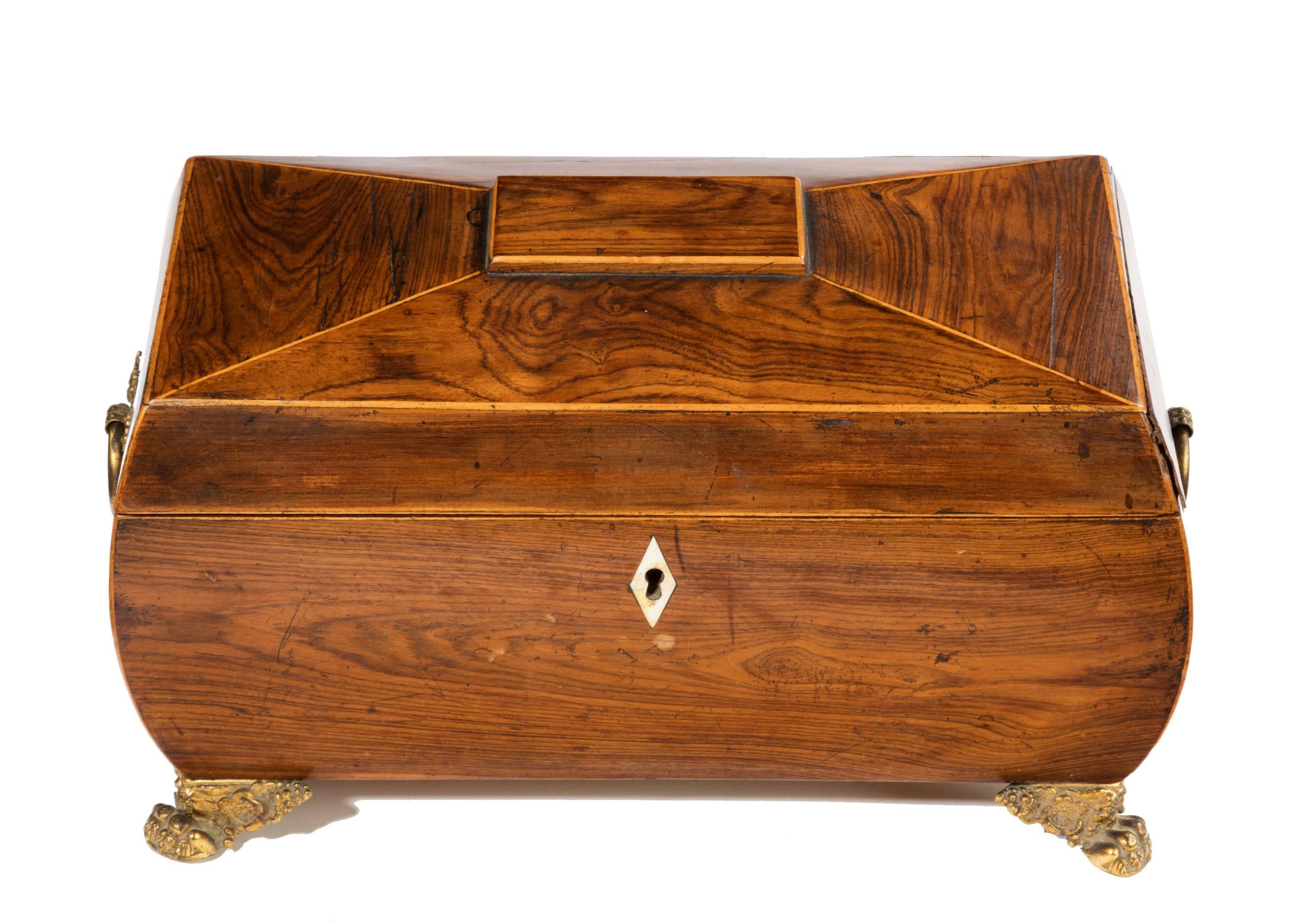 19th Century Regency Period Sarcophagus Shaped Tea Caddy