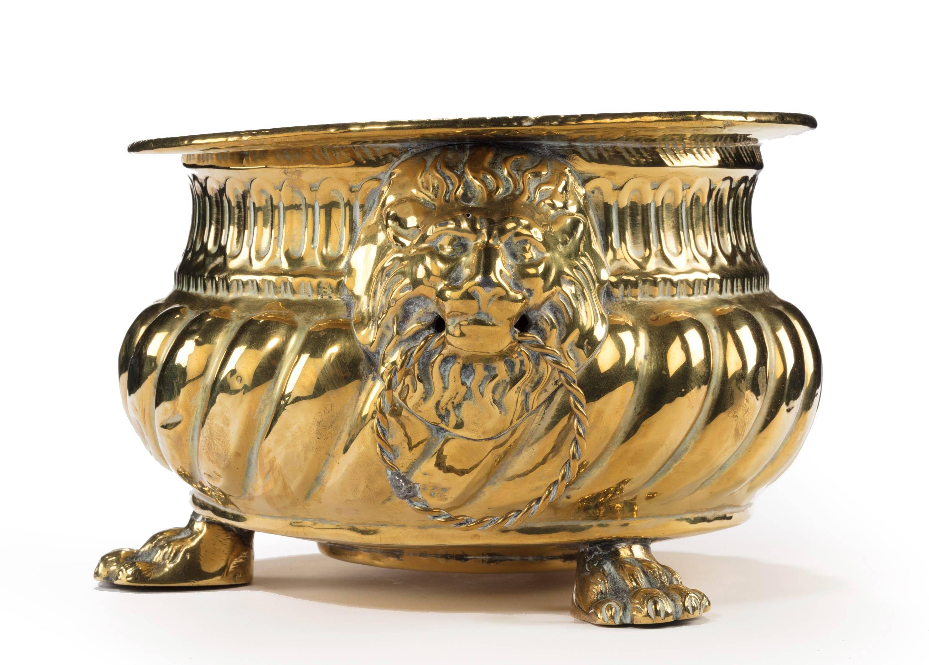 Mid-19th Century Dutch Brass Jardinière In Excellent Condition In Peterborough, Northamptonshire