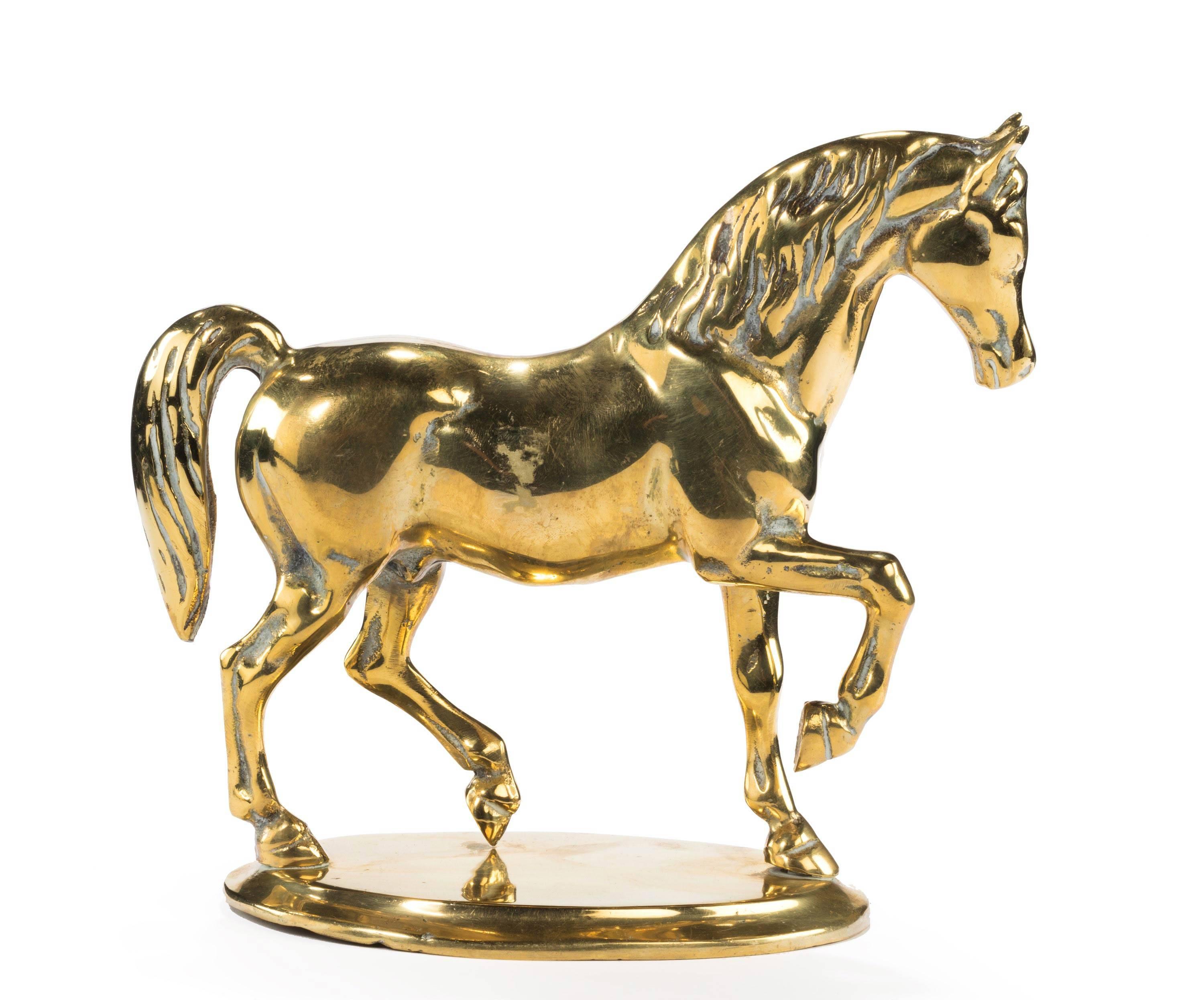 English Late 19th Century Continental Brass Horse