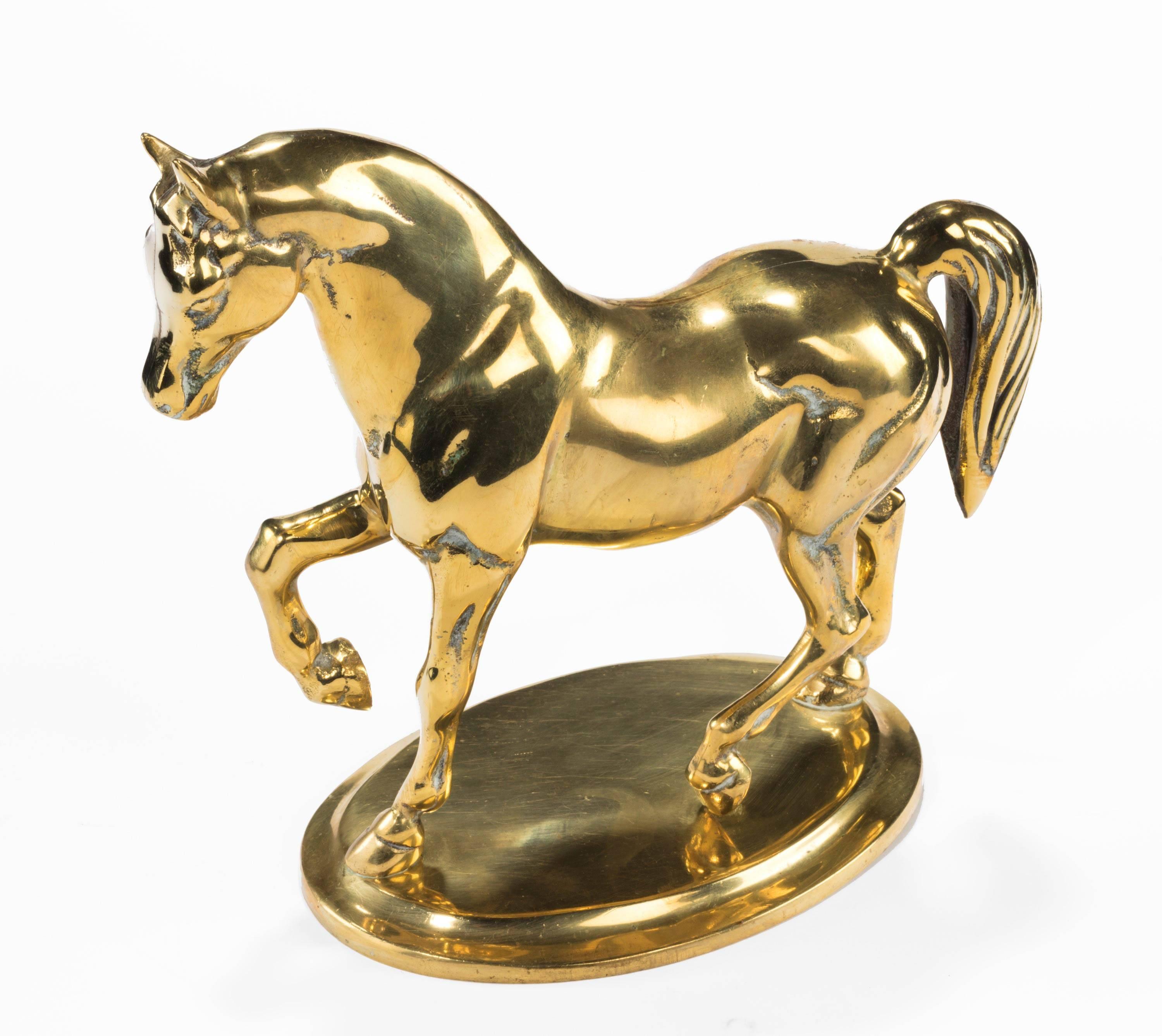 Late 19th Century Continental Brass Horse In Excellent Condition In Peterborough, Northamptonshire