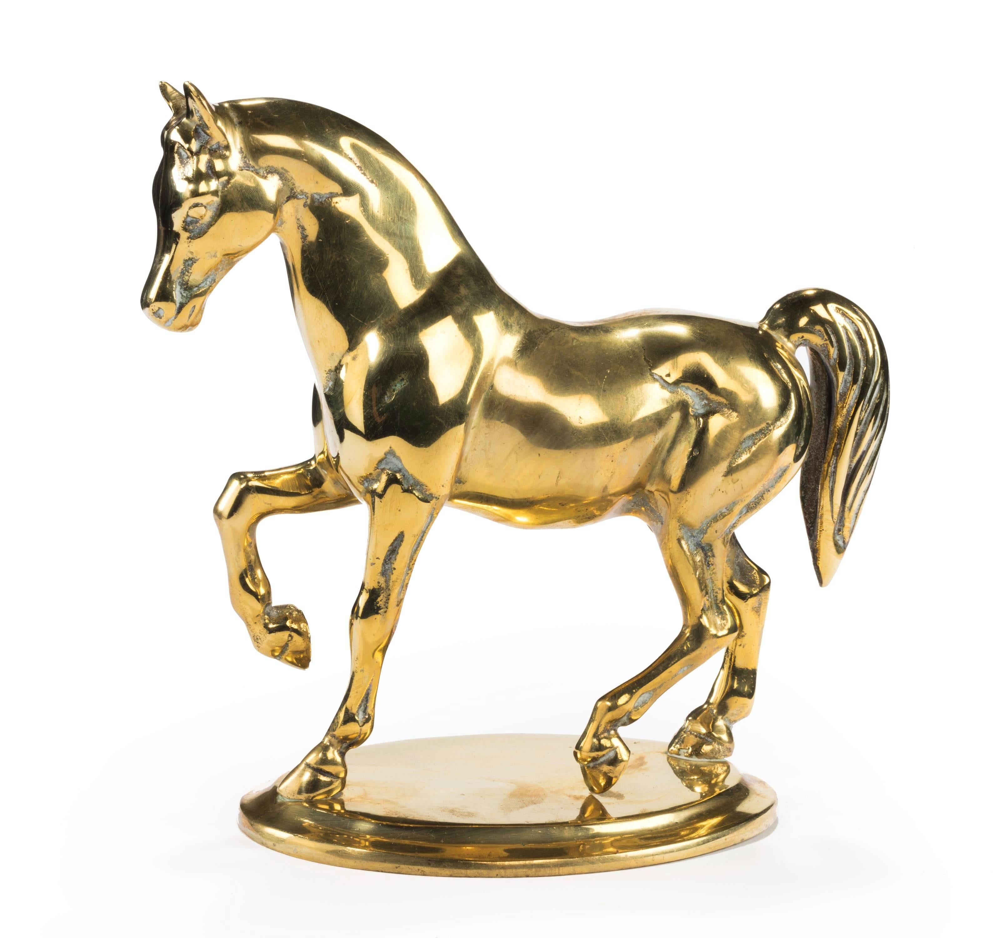 Late 19th Century Continental Brass Horse 1