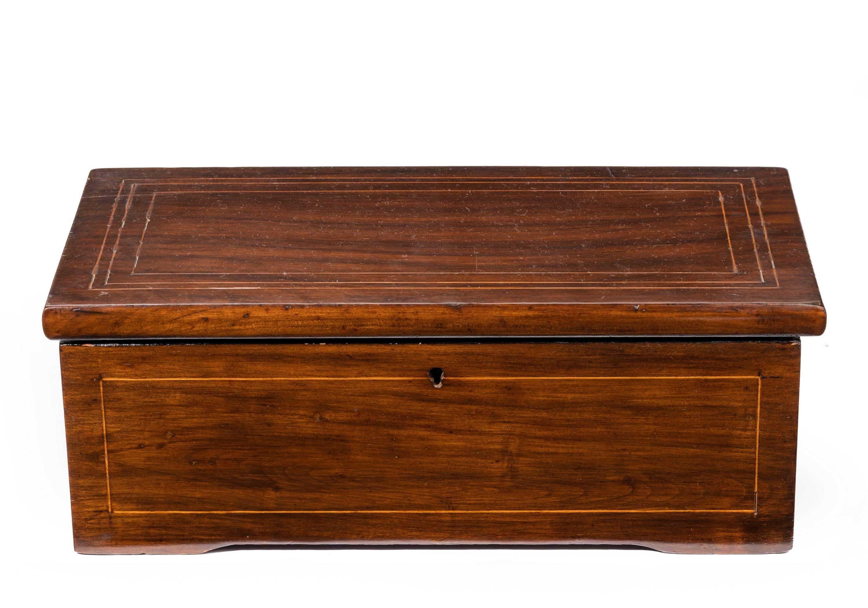 Late 19th Century Mahogany Musical Box In Good Condition In Peterborough, Northamptonshire