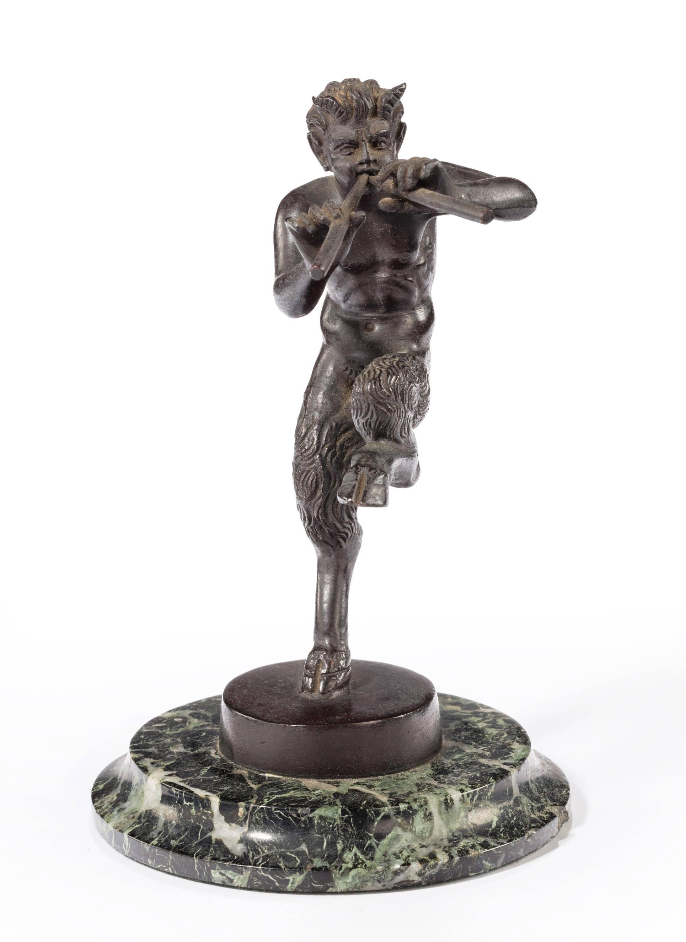 Early 19th Century Patinated Bronze Grand Tour Figure of a Dancing Fawn 1
