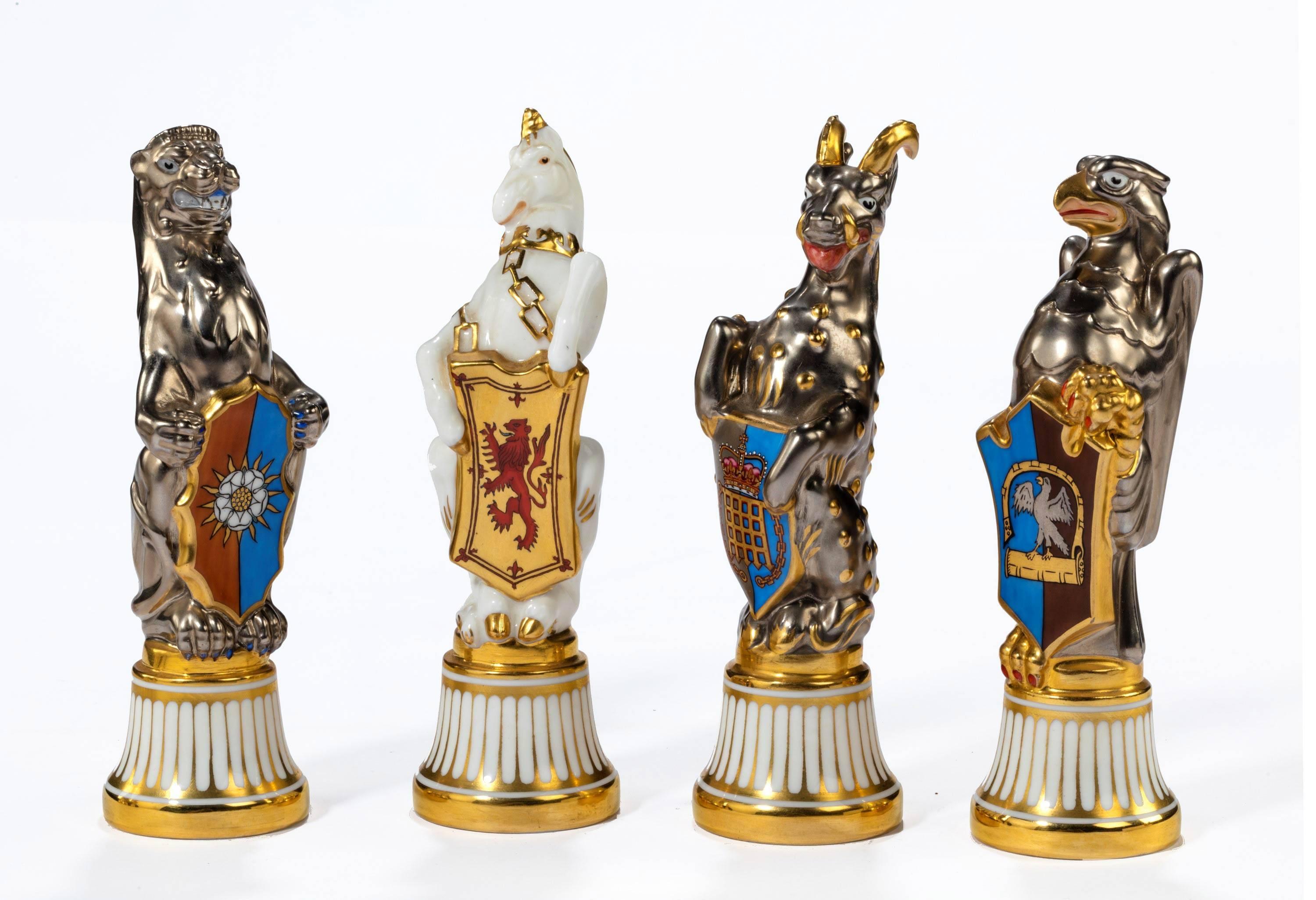 Set of Ten Bone China Queen’s Beasts after James Woodford 2