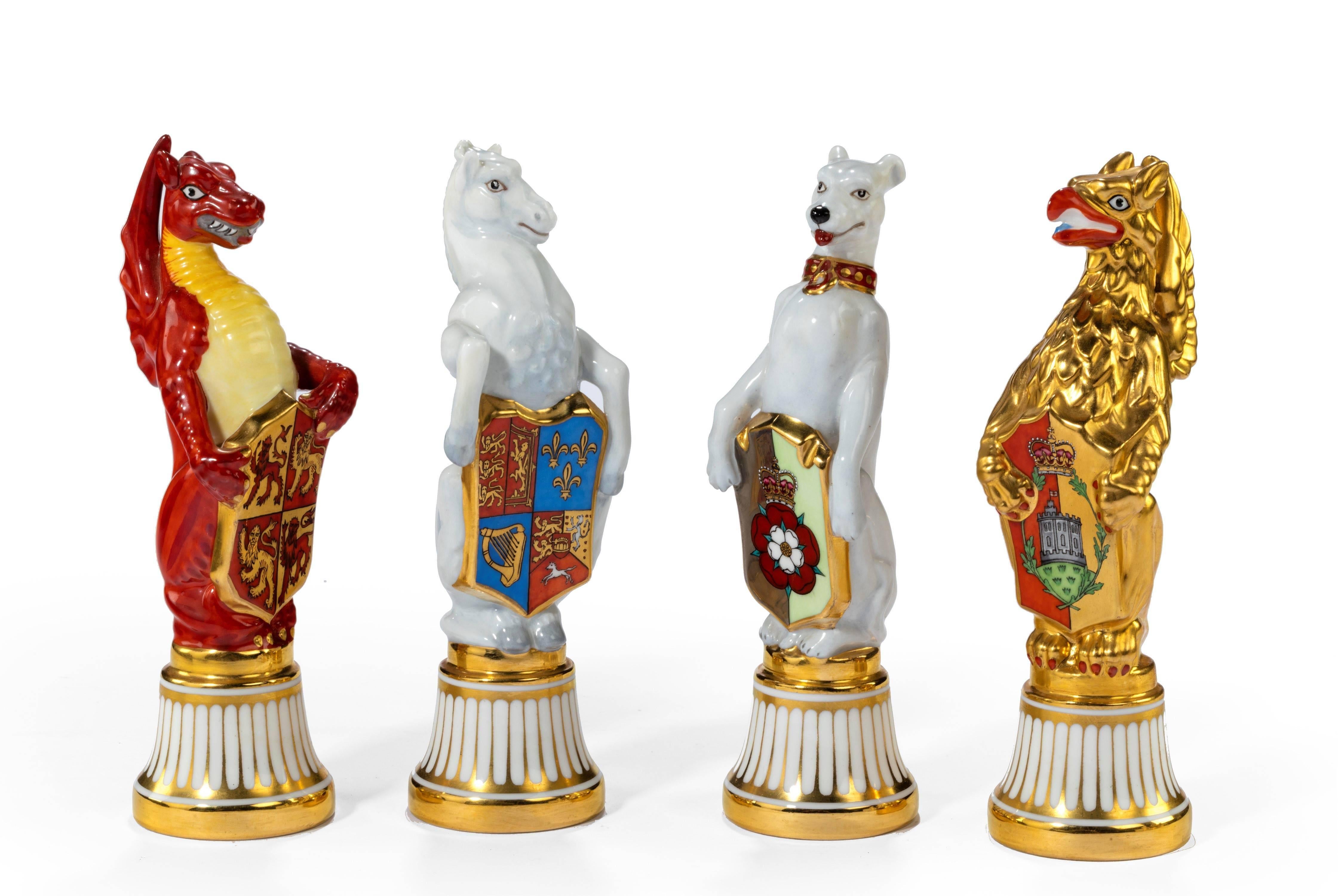 Set of Ten Bone China Queen’s Beasts after James Woodford 3