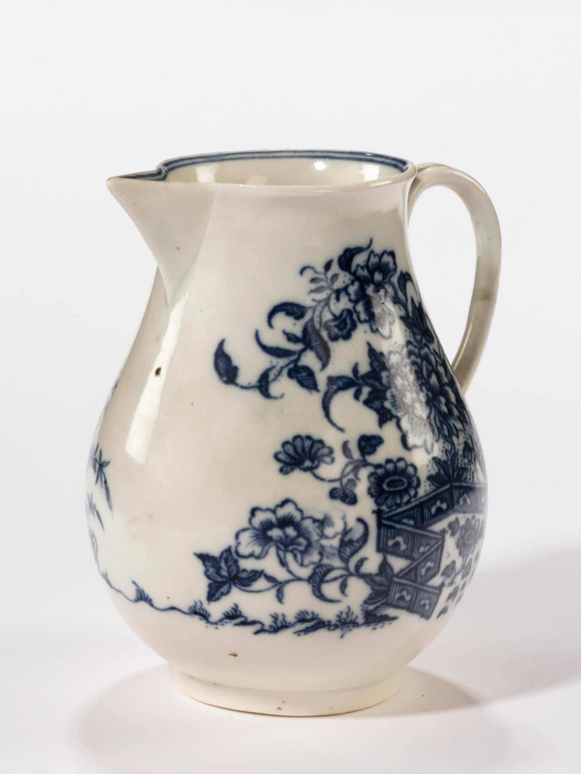 English Late 18th Century Liverpool Blue and White Printed Jug