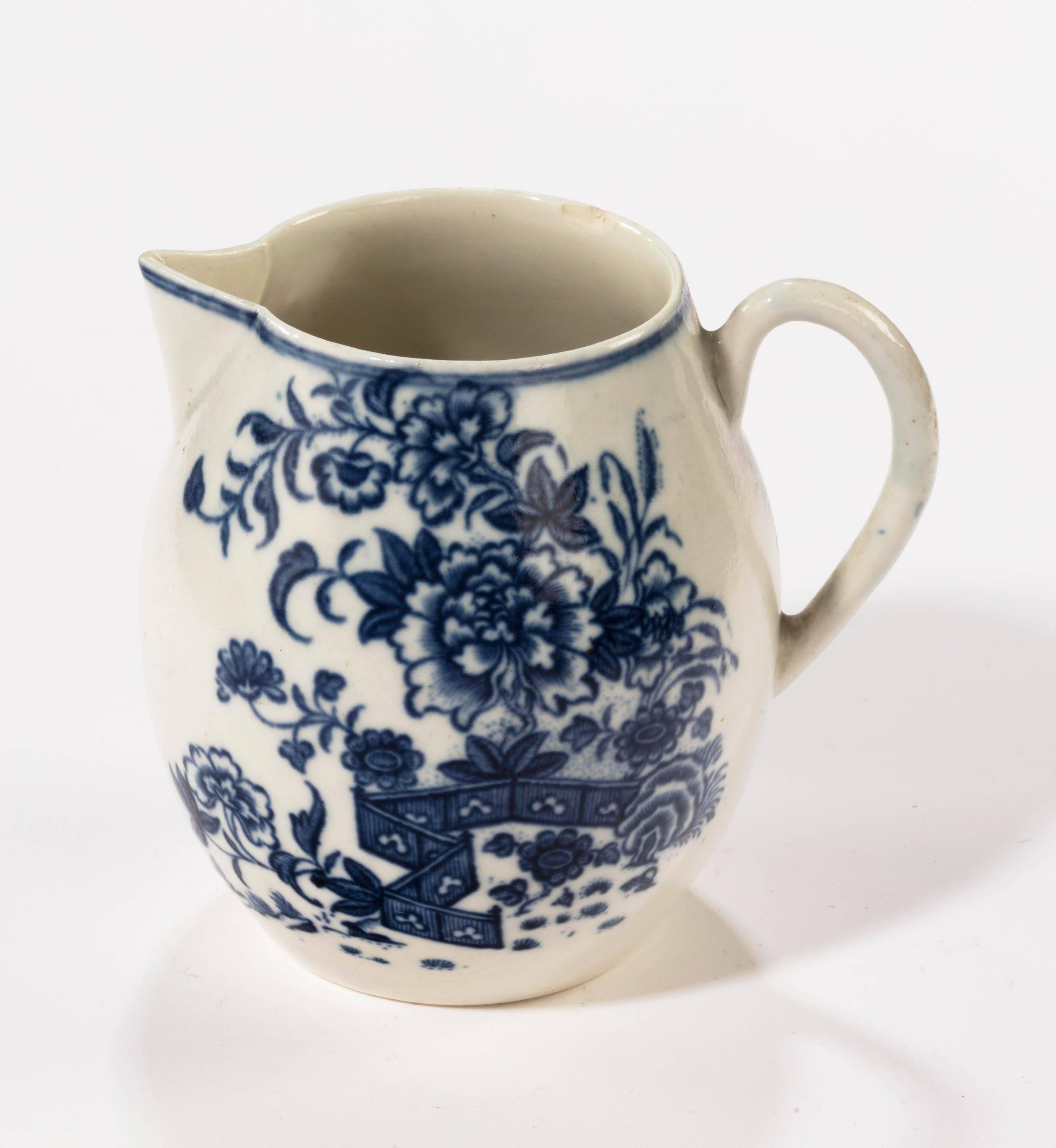 English 18th Century Liverpool Blue and White Printed Jug For Sale