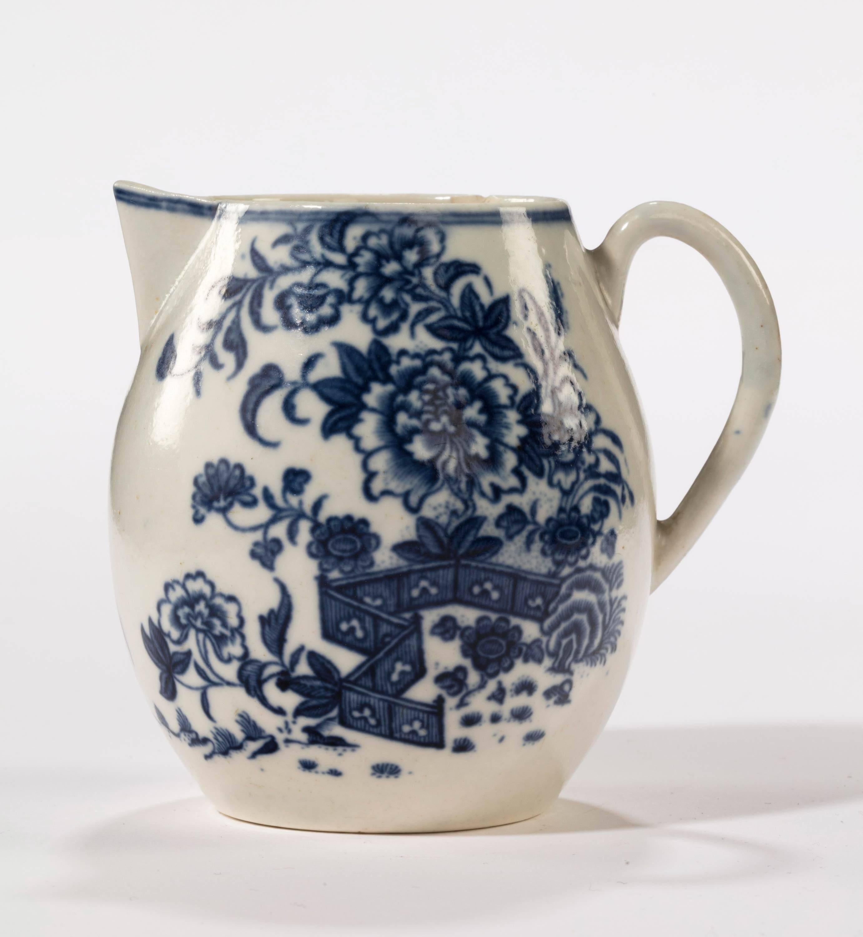 18th Century Liverpool Blue and White Printed Jug In Excellent Condition For Sale In Peterborough, Northamptonshire