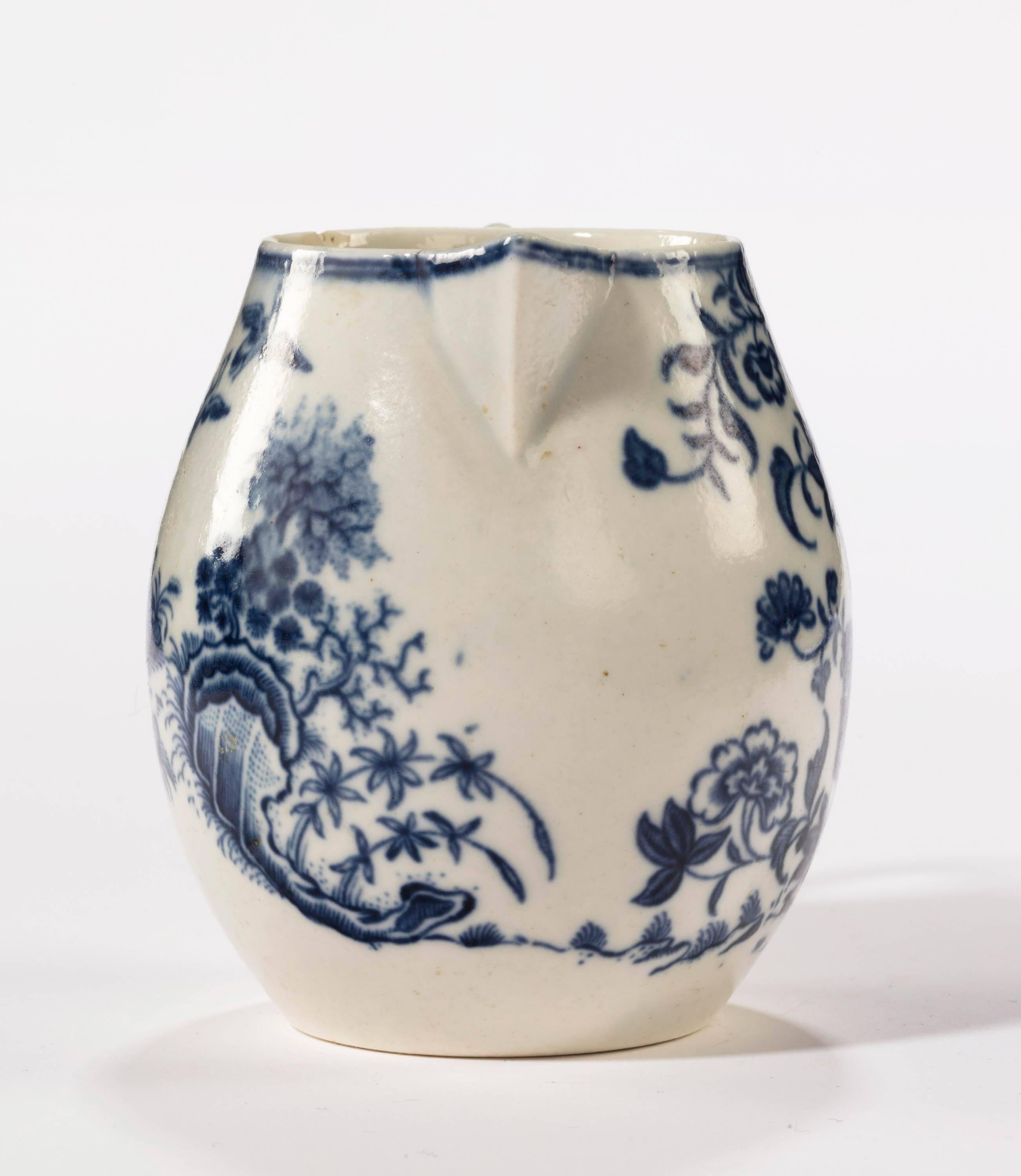 18th Century Liverpool Blue and White Printed Jug For Sale 1