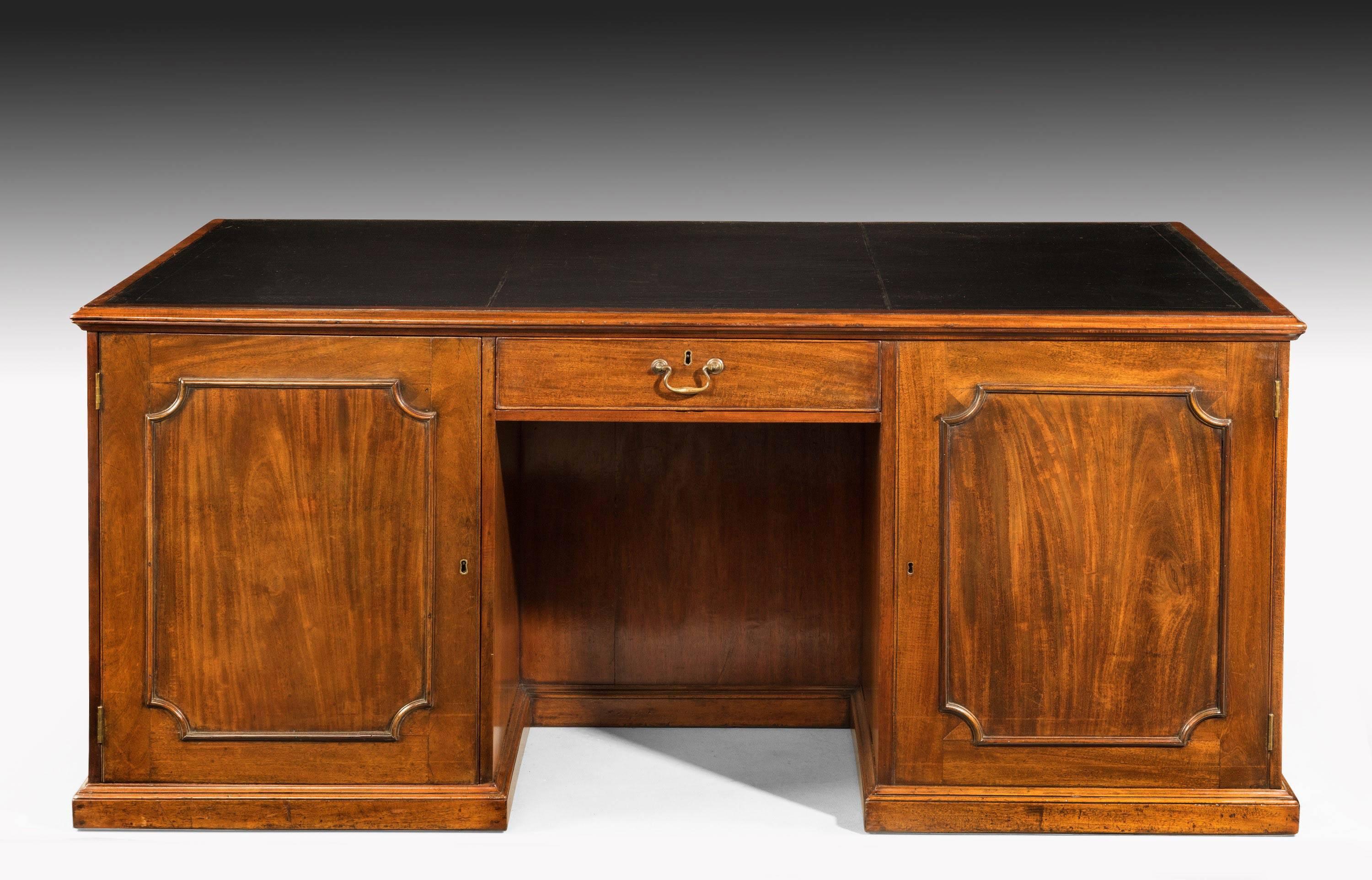 Chippendale Period Mahogany Desk of Unusual Form with Blind Drawers 2