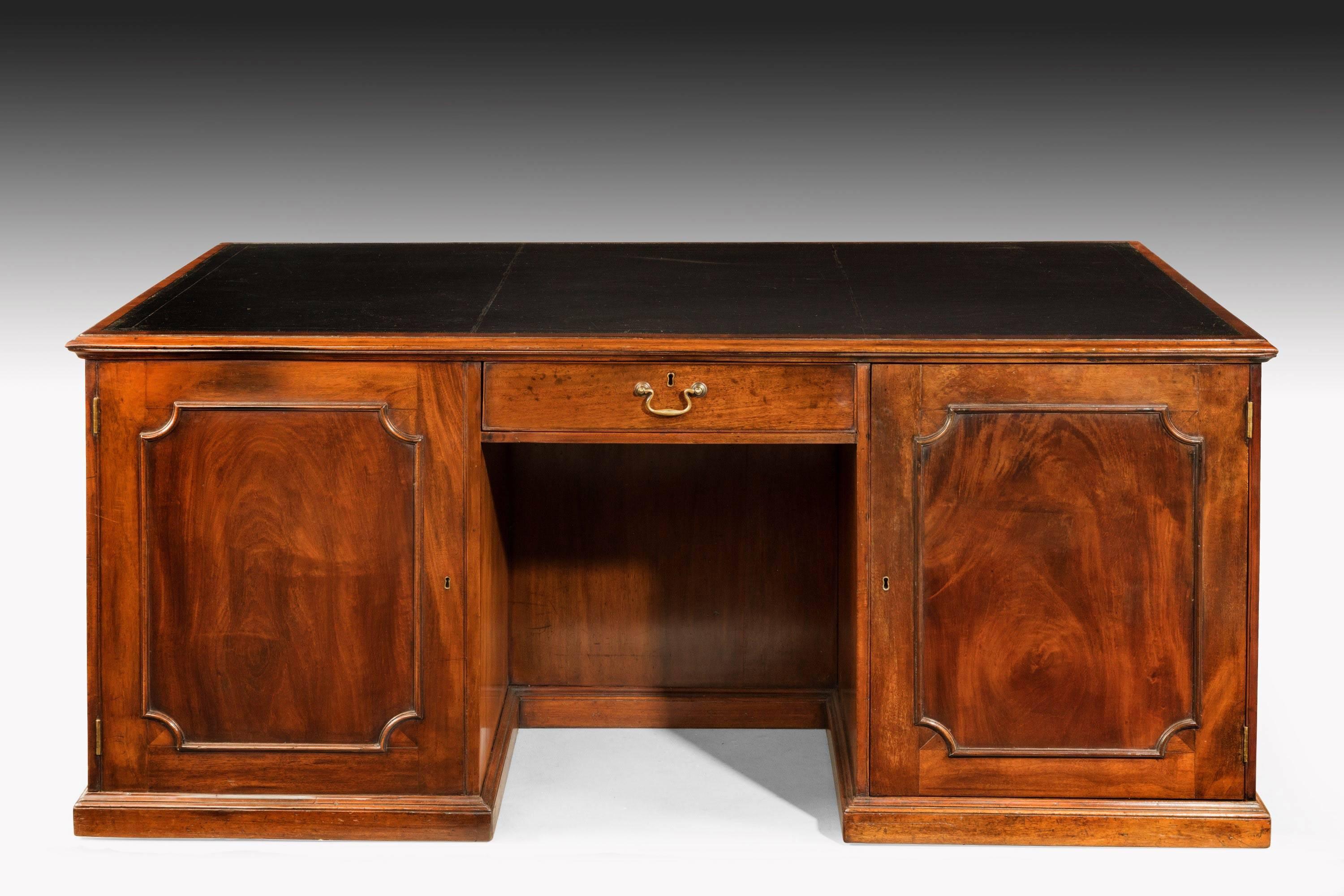 Chippendale Period Mahogany Desk of Unusual Form with Blind Drawers 3