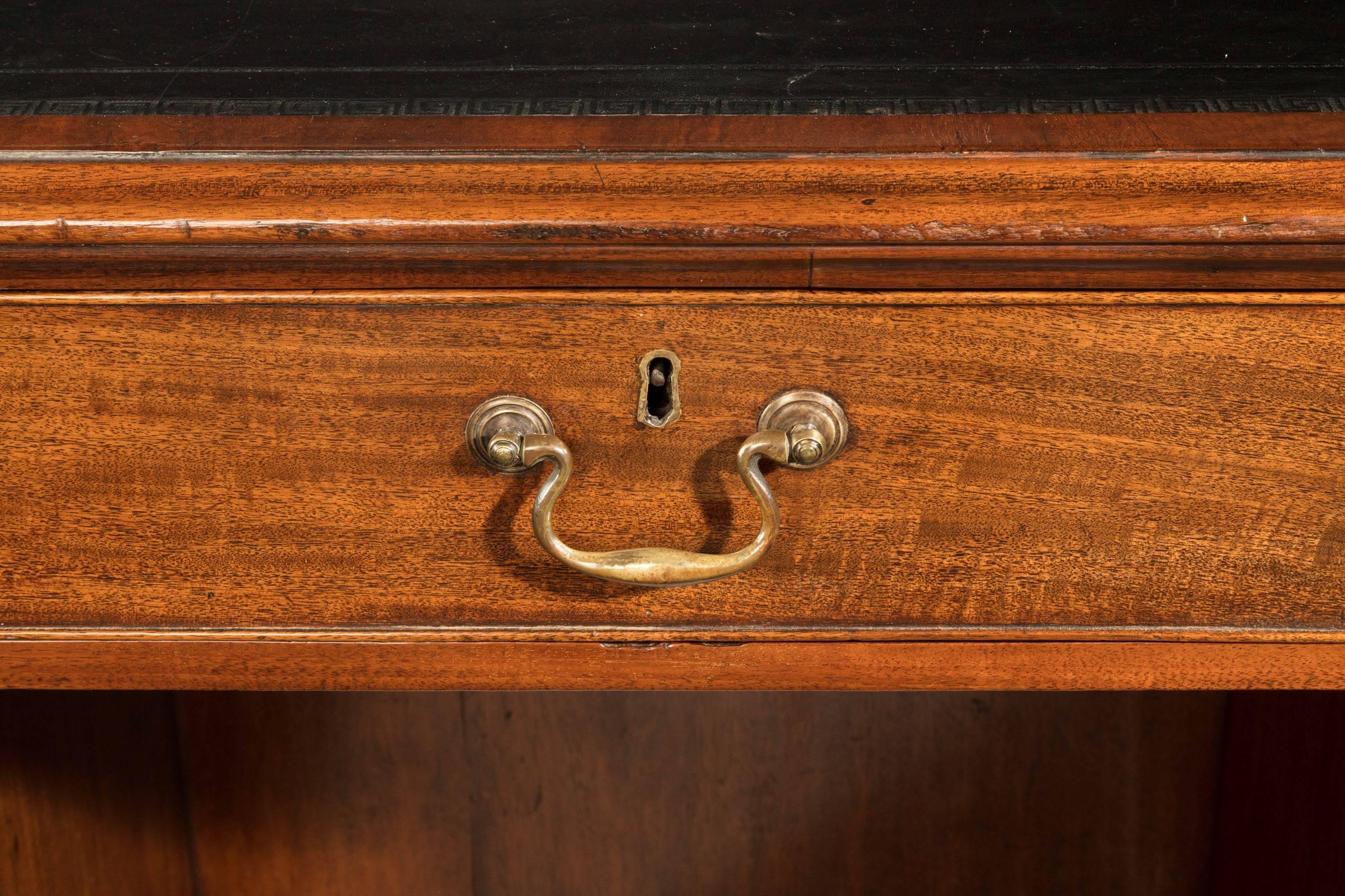 Chippendale Period Mahogany Desk of Unusual Form with Blind Drawers 5