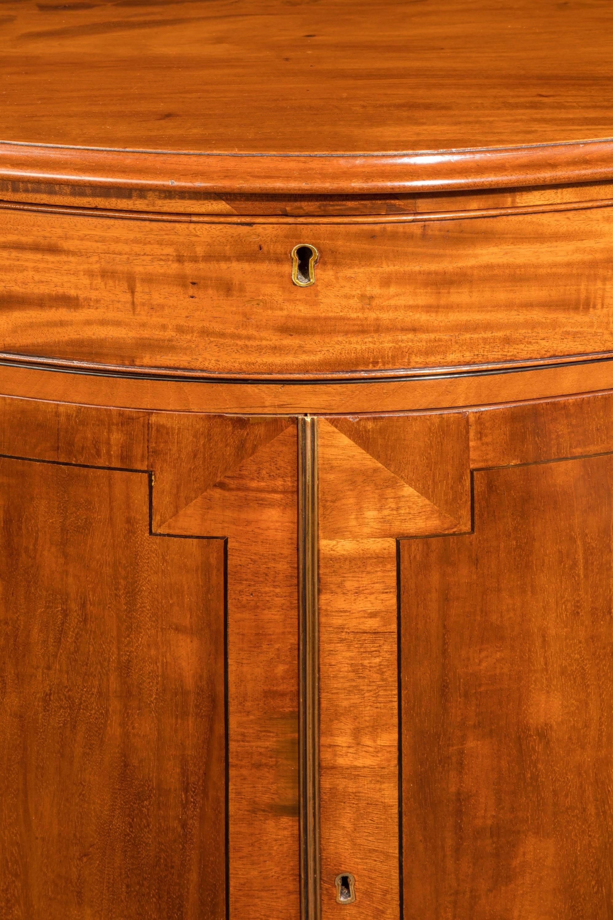 English Chippendale Period Mahogany Serpentine Side Cabinet Retaining the Period Brass