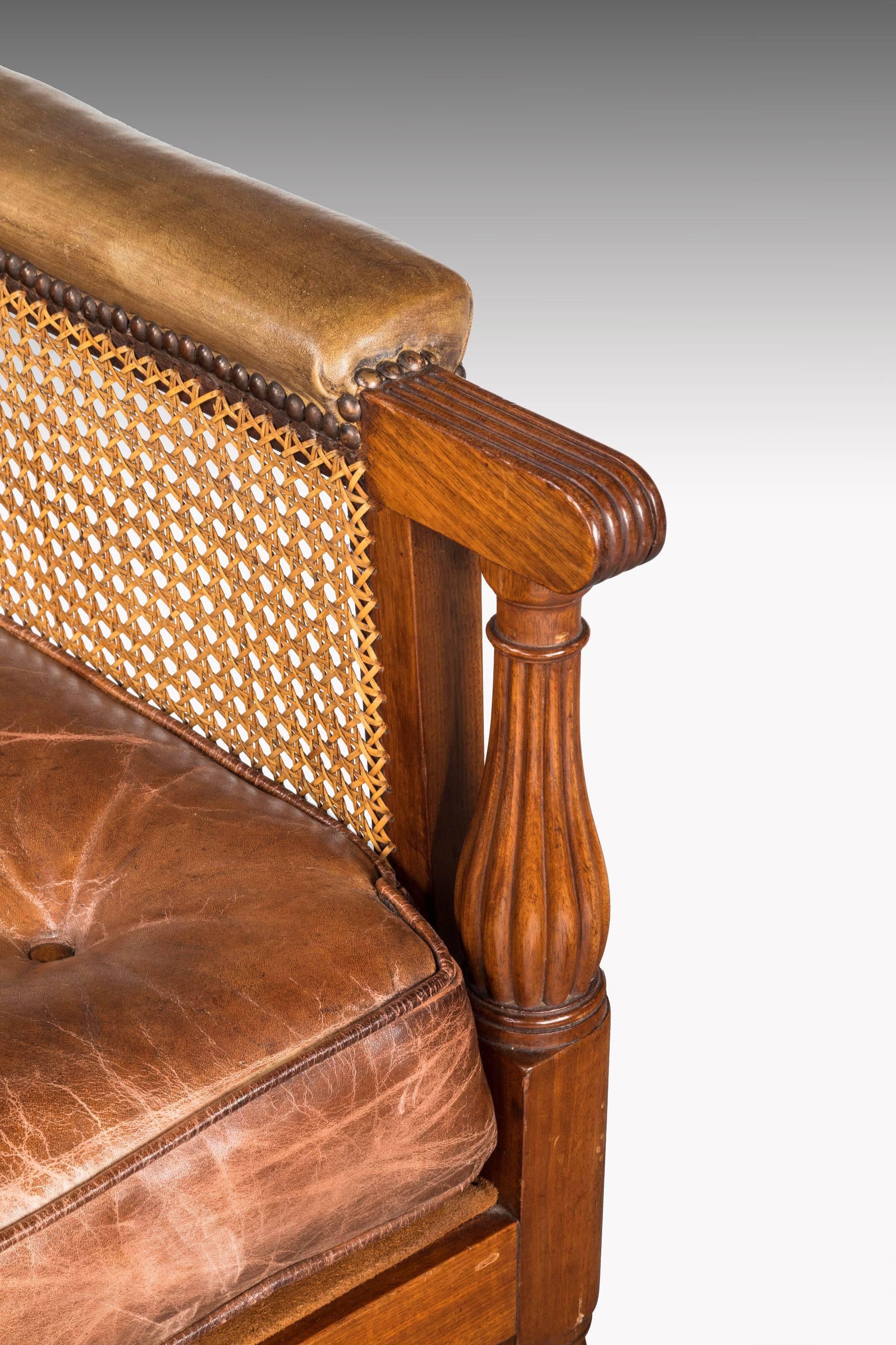 19th Century Pair of Regency Period Bergere Armchairs Retaining the Original Canework