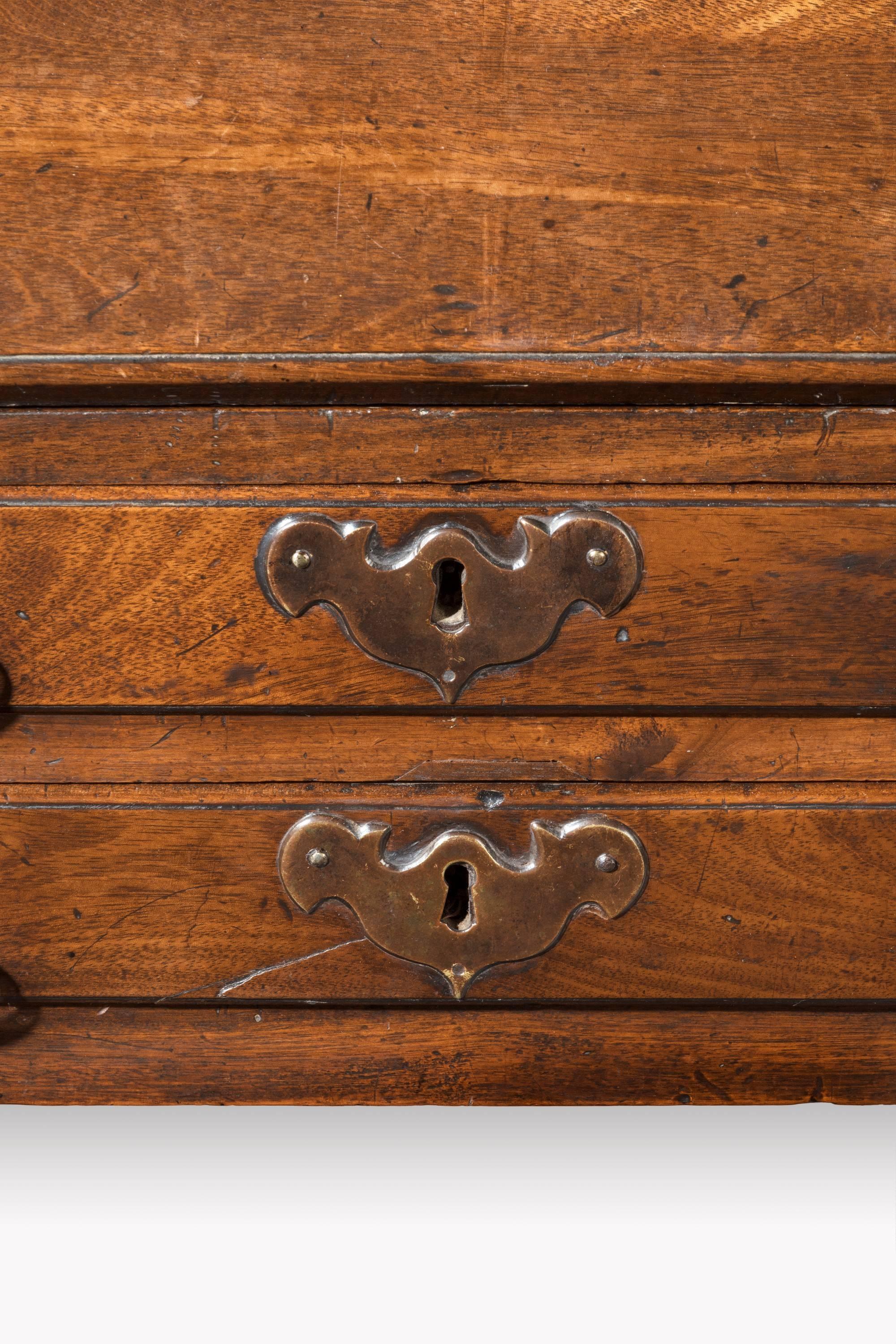 Mahogany George III Period Bureau on Stand with Original Ring Drop Handles