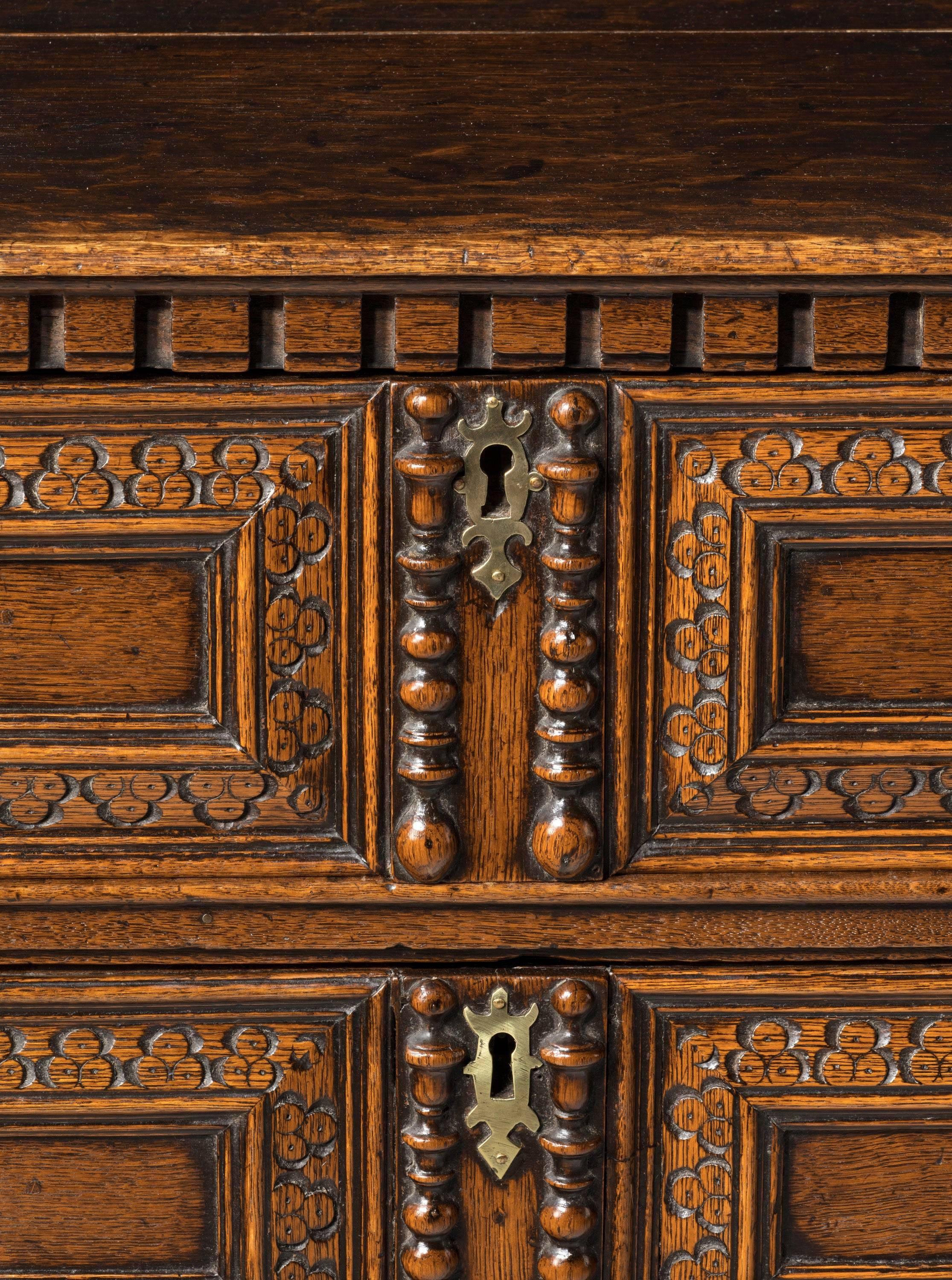 Late 17th Century Oak Chest of Drawers with Scratch and Deep Carving 3