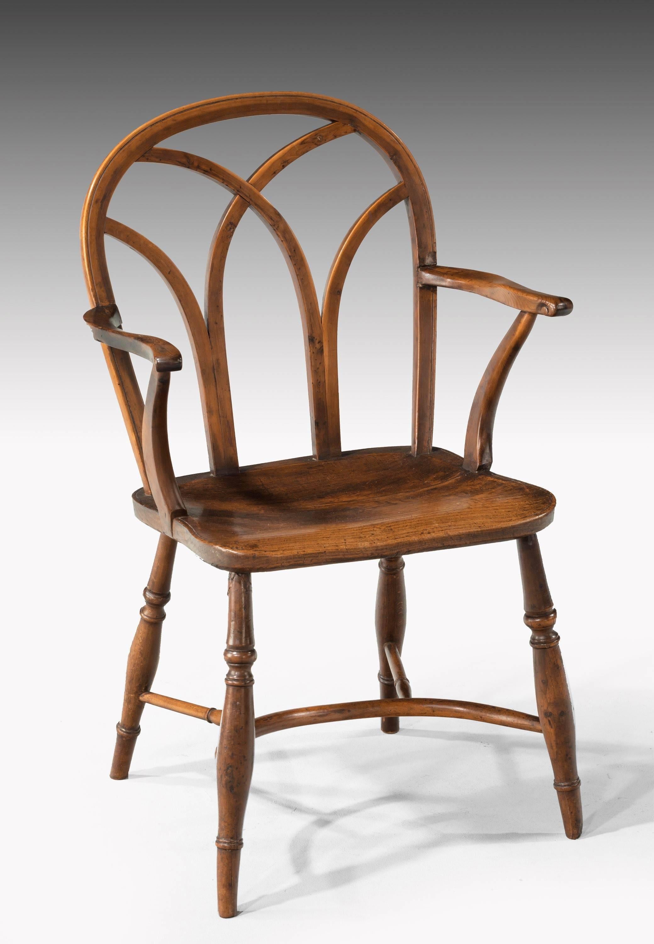Set of Eight 'Six Plus Two' Ash, Elm and Beech Gothic Windsor Chairs In Good Condition In Peterborough, Northamptonshire