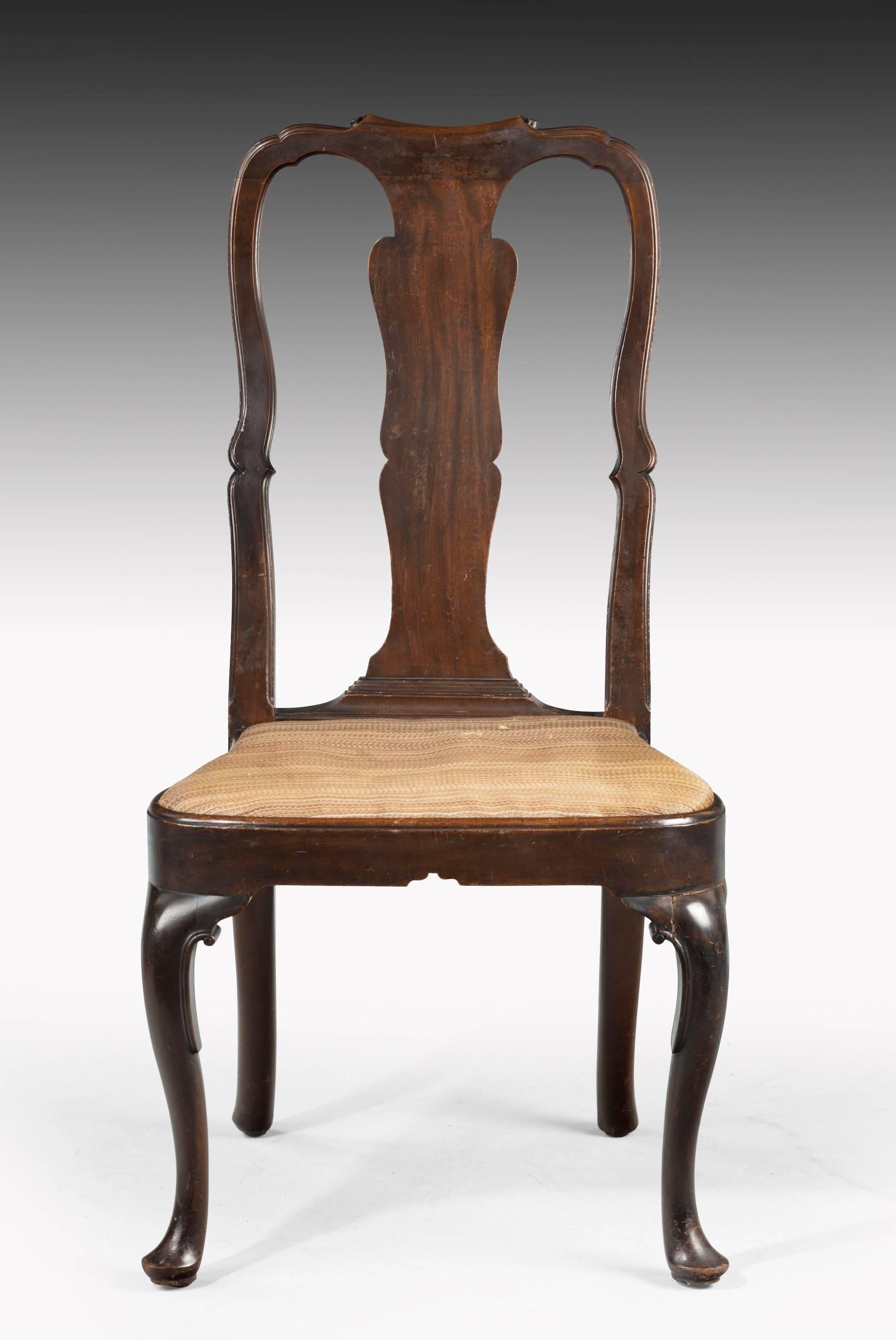 18th Century George II Period Mahogany Single Chair of Queen Anne Design