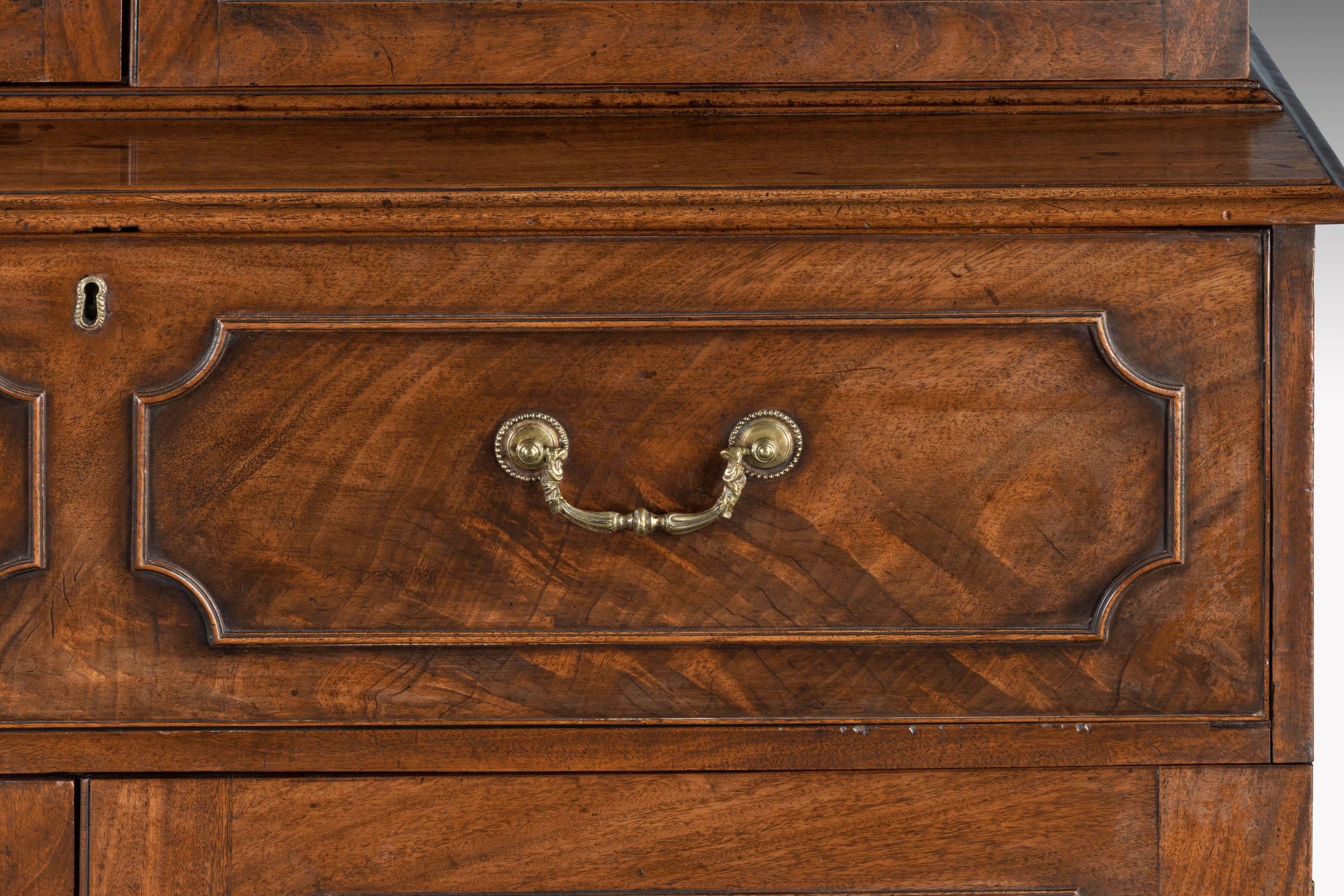 English George III Period Mahogany Secretaire Bookcase, Gillows of Lancaster Attributed For Sale