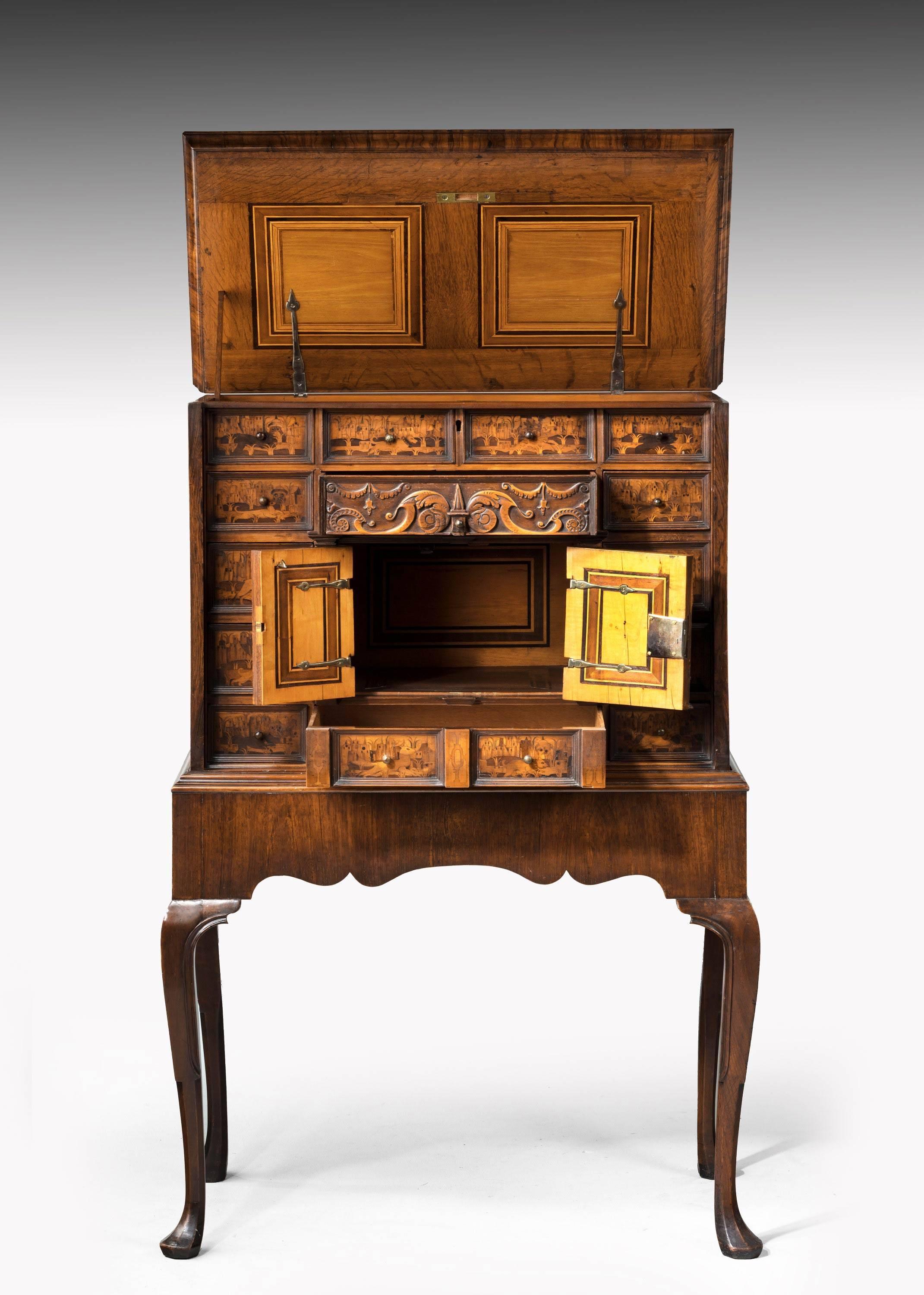 Early 18th Century Continental Walnut Cabinet on Stand 2