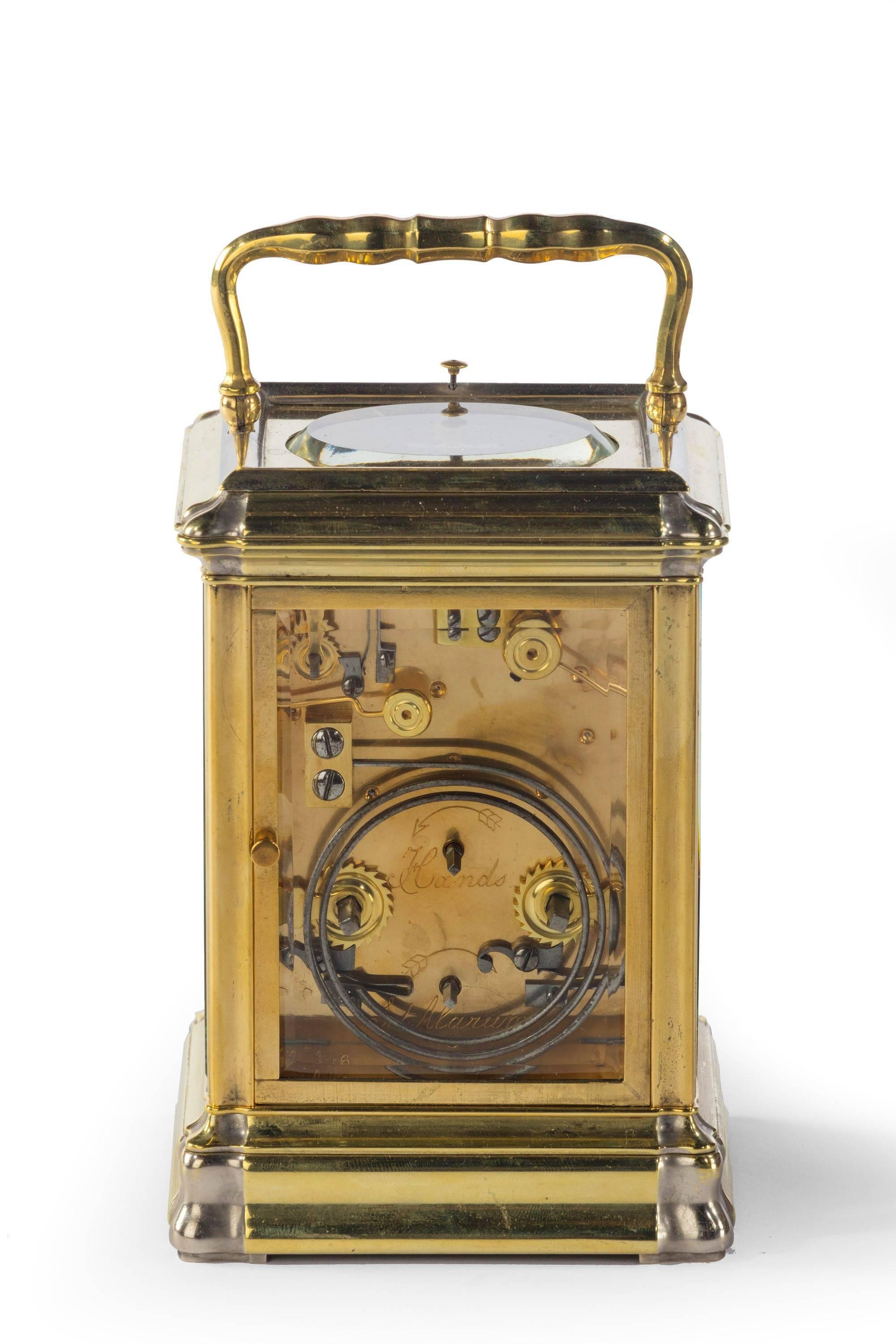 20th Century French Brass Gorge Cased Carriage Clock by Blackie, London