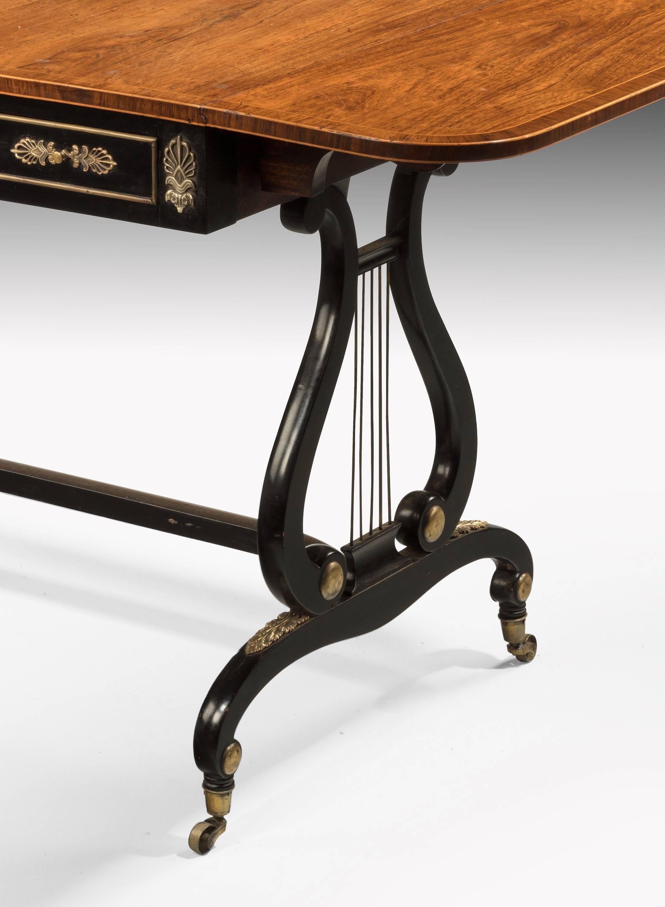 19th Century Regency Period Rosewood Sofa Table of the Most Elegant Form