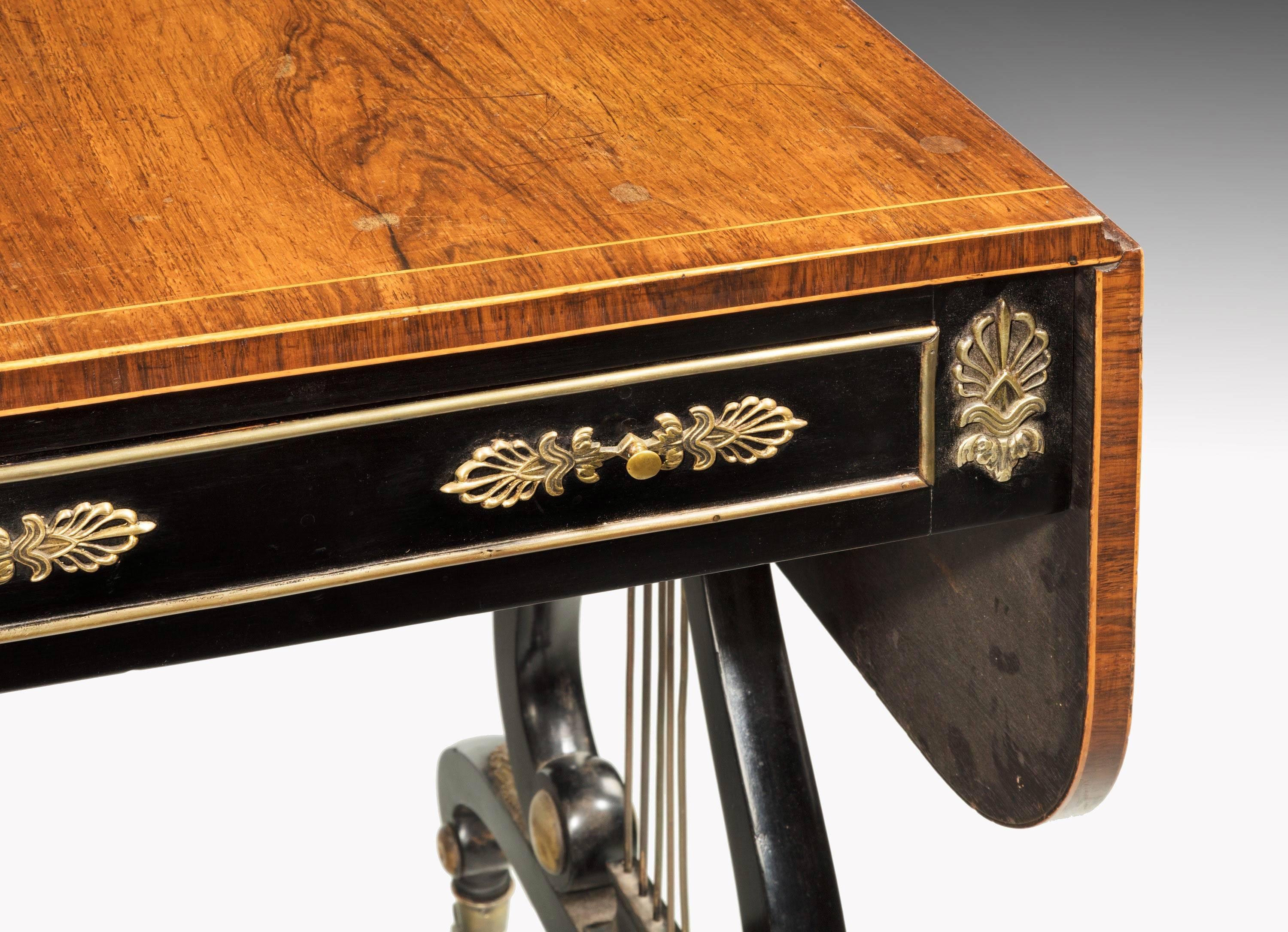 Regency Period Rosewood Sofa Table of the Most Elegant Form 1