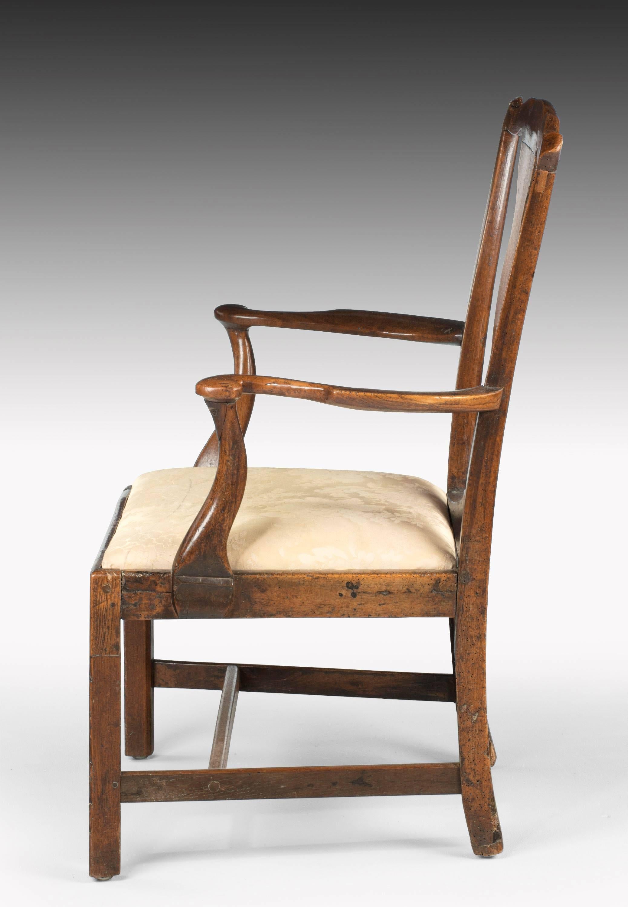 English Mid-18th Century Elbow Chair of Very Substantial Proportions